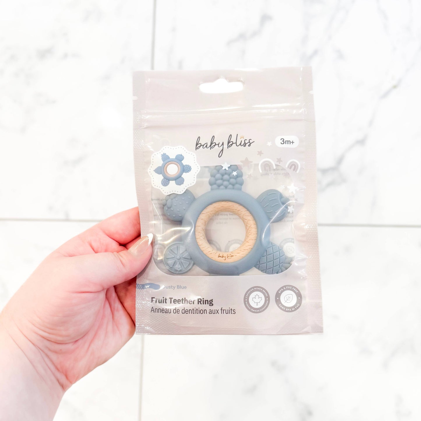 Fruit Teether Ring - Dusty Blue: Dusty Blue