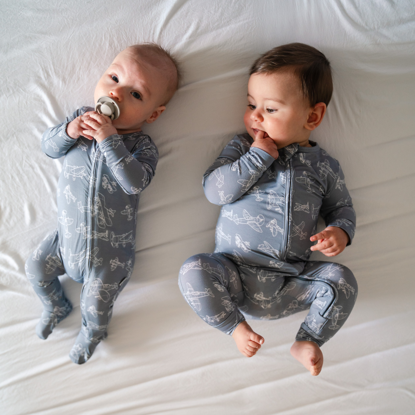 Bamboo Footed Sleepers | Cruise Collection: Wavy Checks - Purple / 6-9M