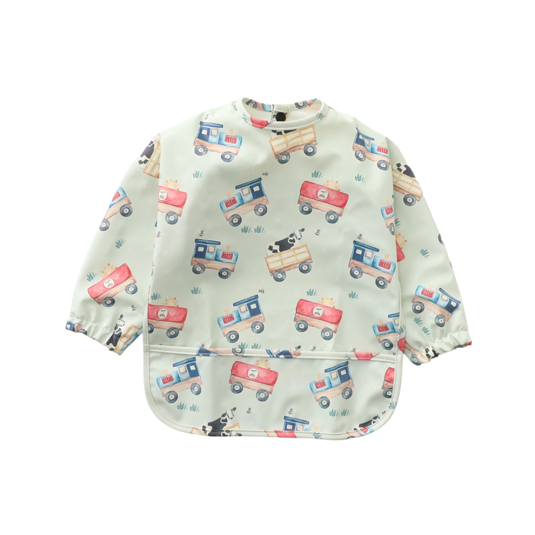 Smock Bib: Ivory Rainbow