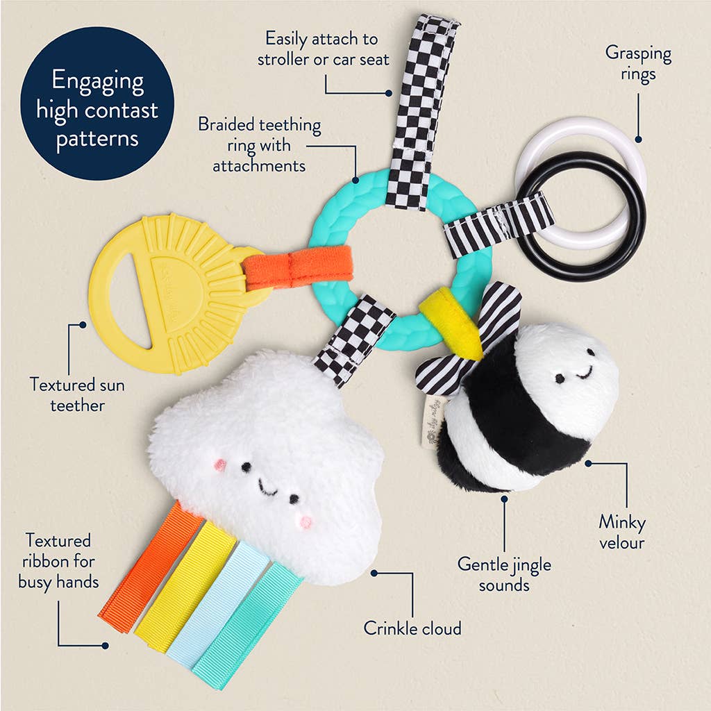 Bitzy Busy Ring™ Teething Activity Toy: Veggie