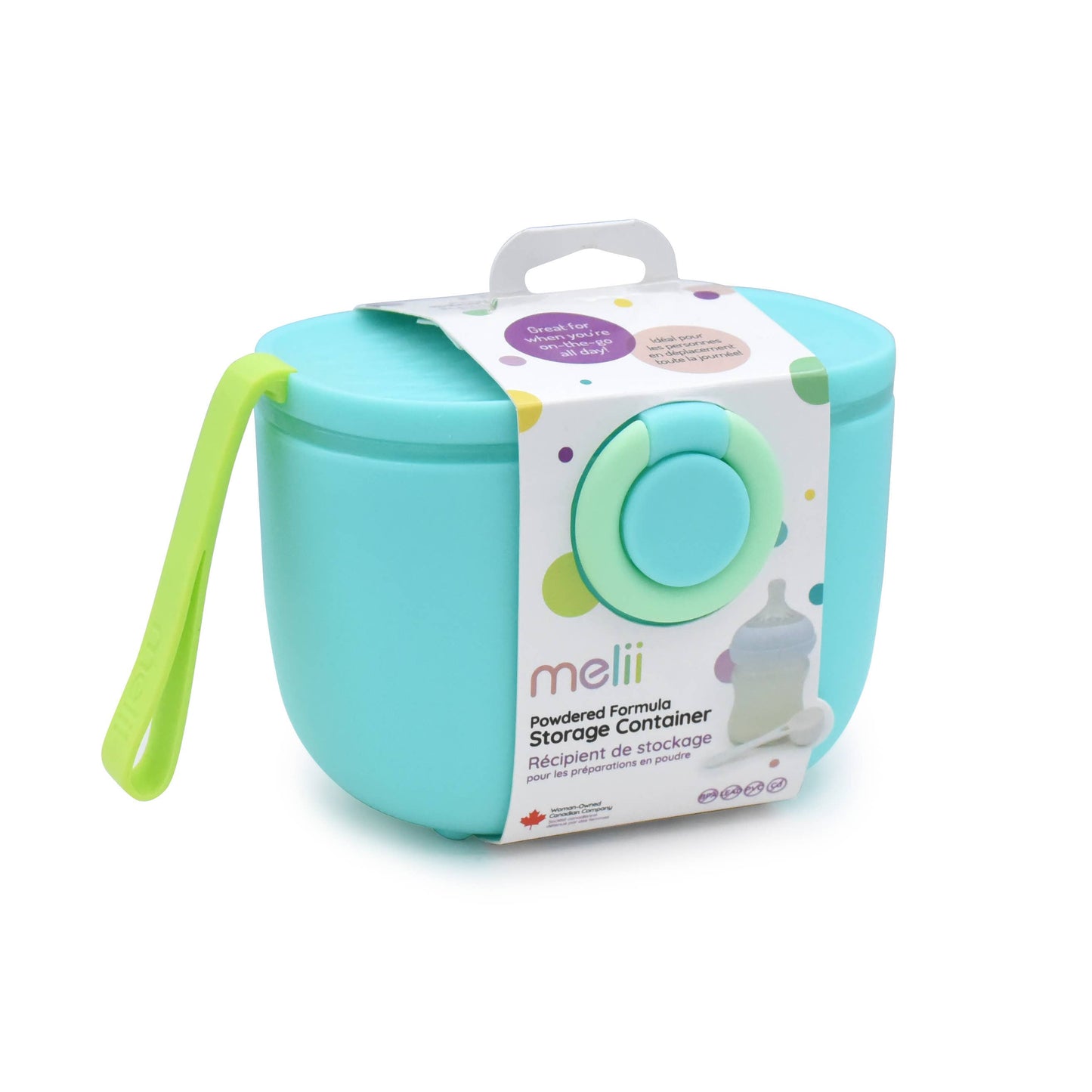 Baby Formula Storage Container with Integrated Scoop: Blue