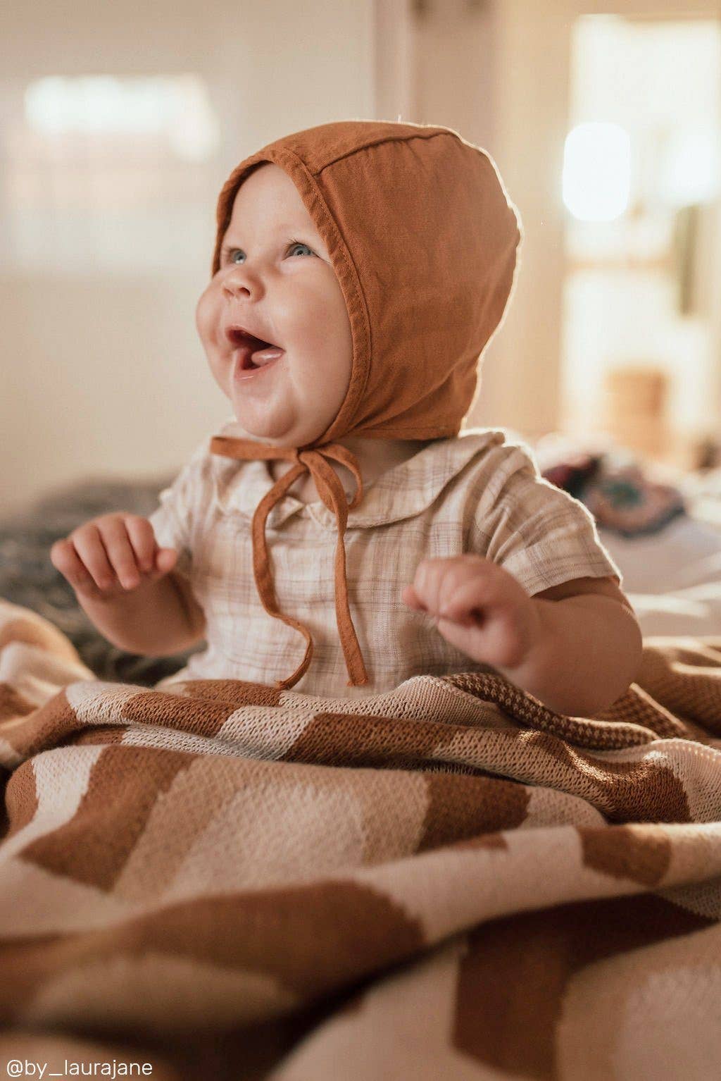 Organic Cotton Knitted Blanket: Bloom