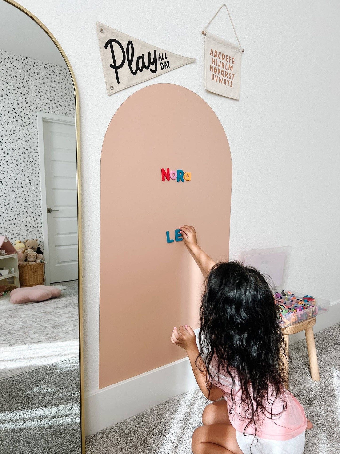 Magic Playwall - Arch Magnetic Art Wall Decal for Kids: Stone Grey