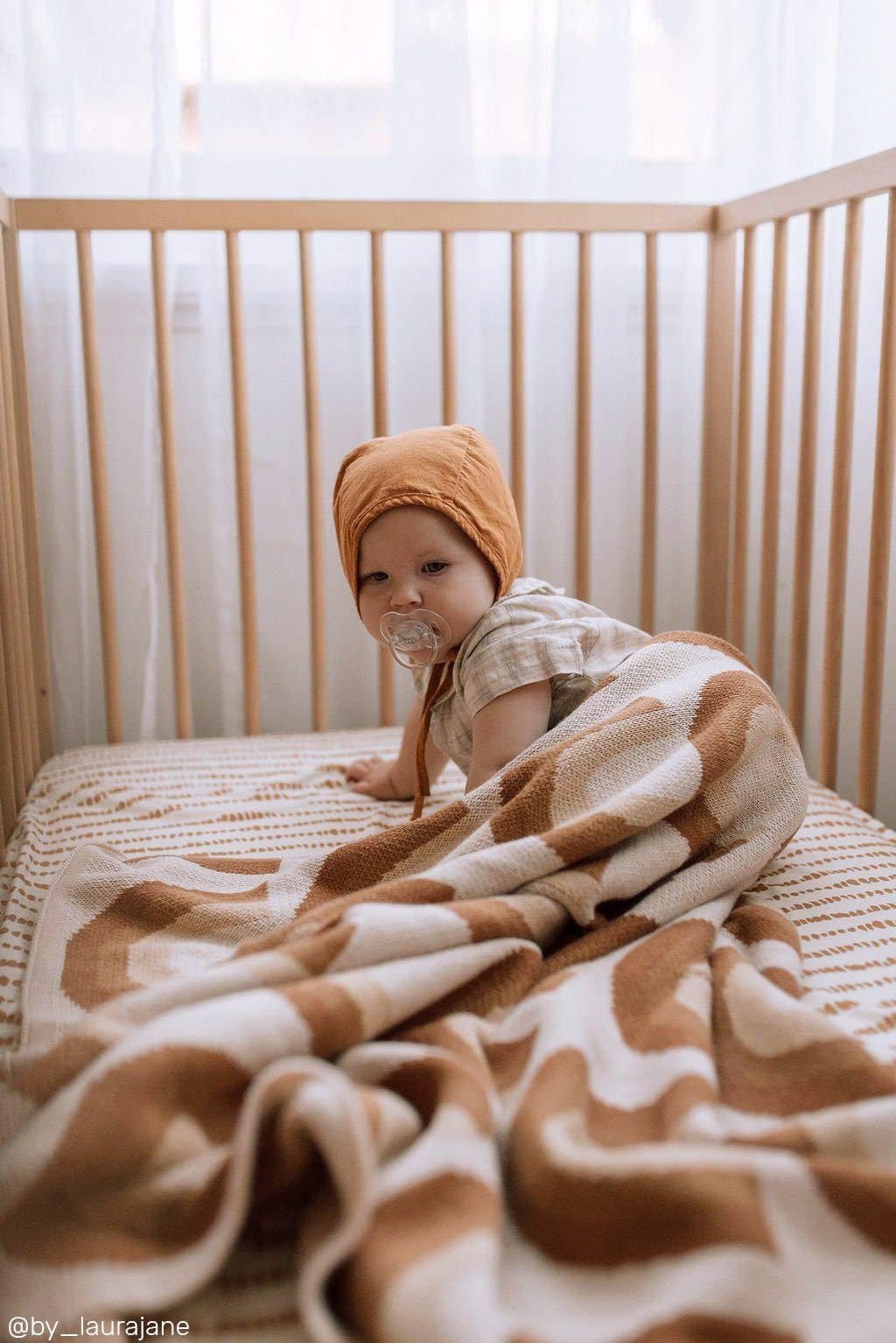 Organic Cotton Knitted Blanket: Bloom