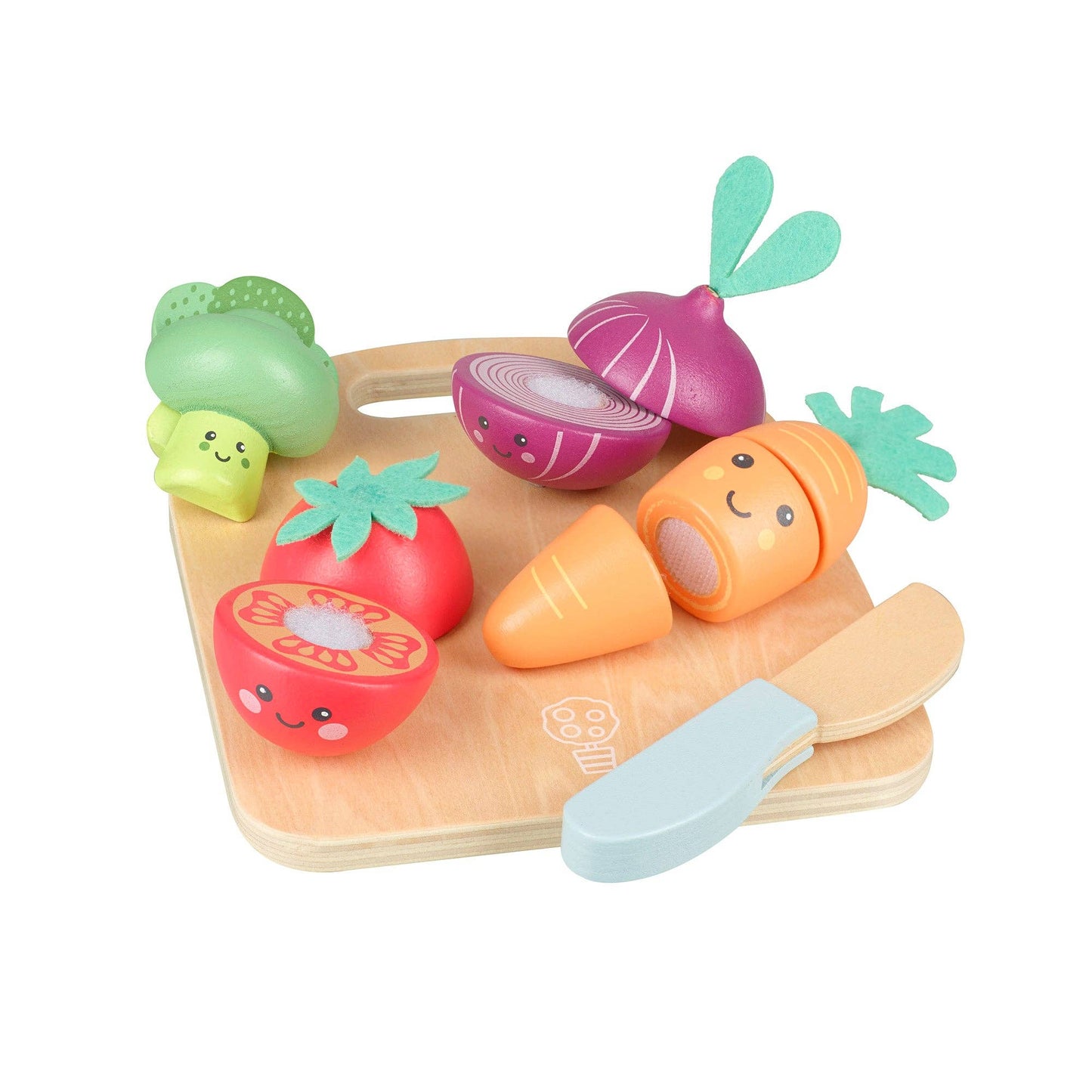 NEW! Happy Wooden Veggies Cutting Veg