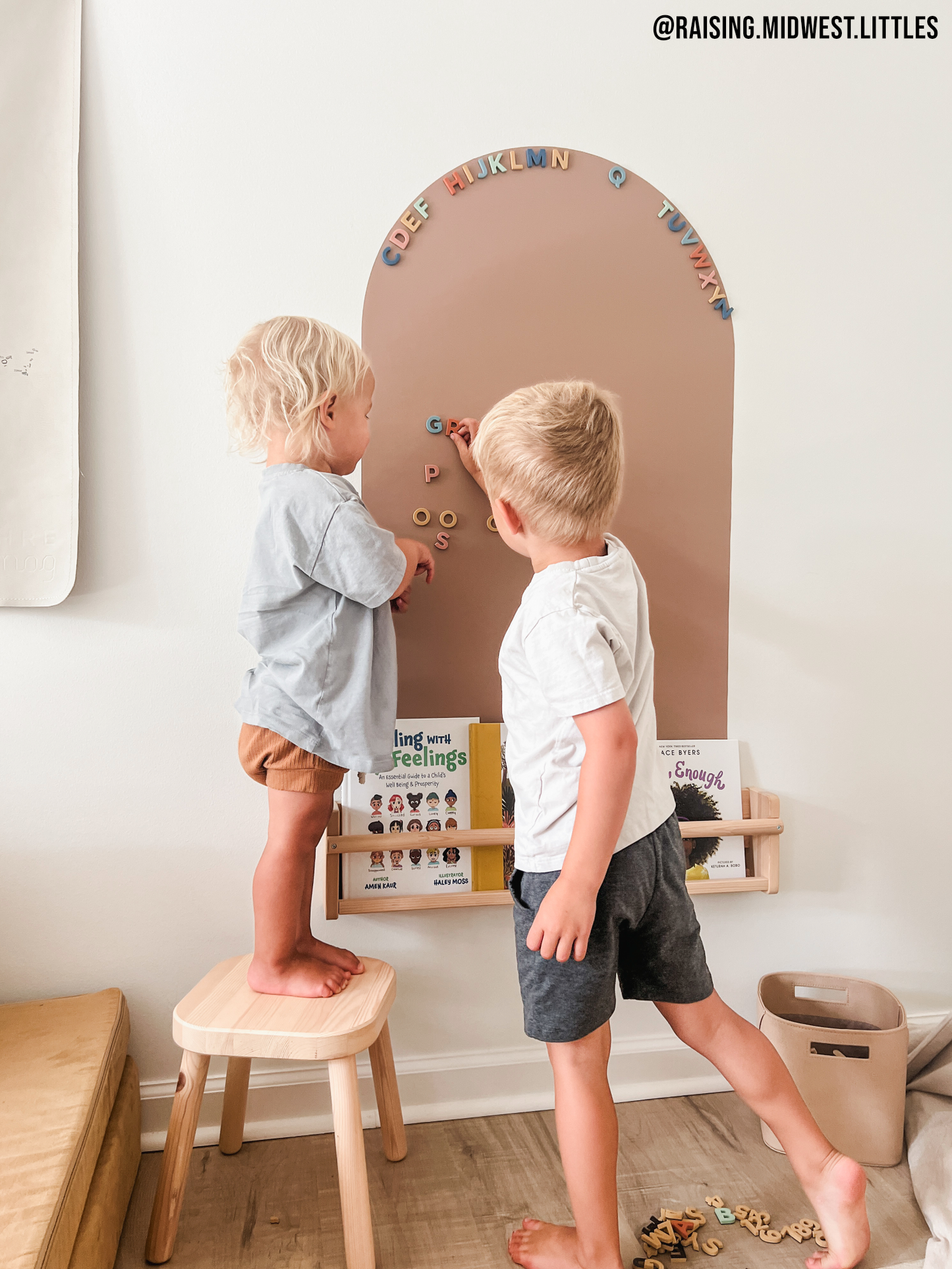Magic Playwall - Arch Magnetic Art Wall Decal for Kids: Stone Grey