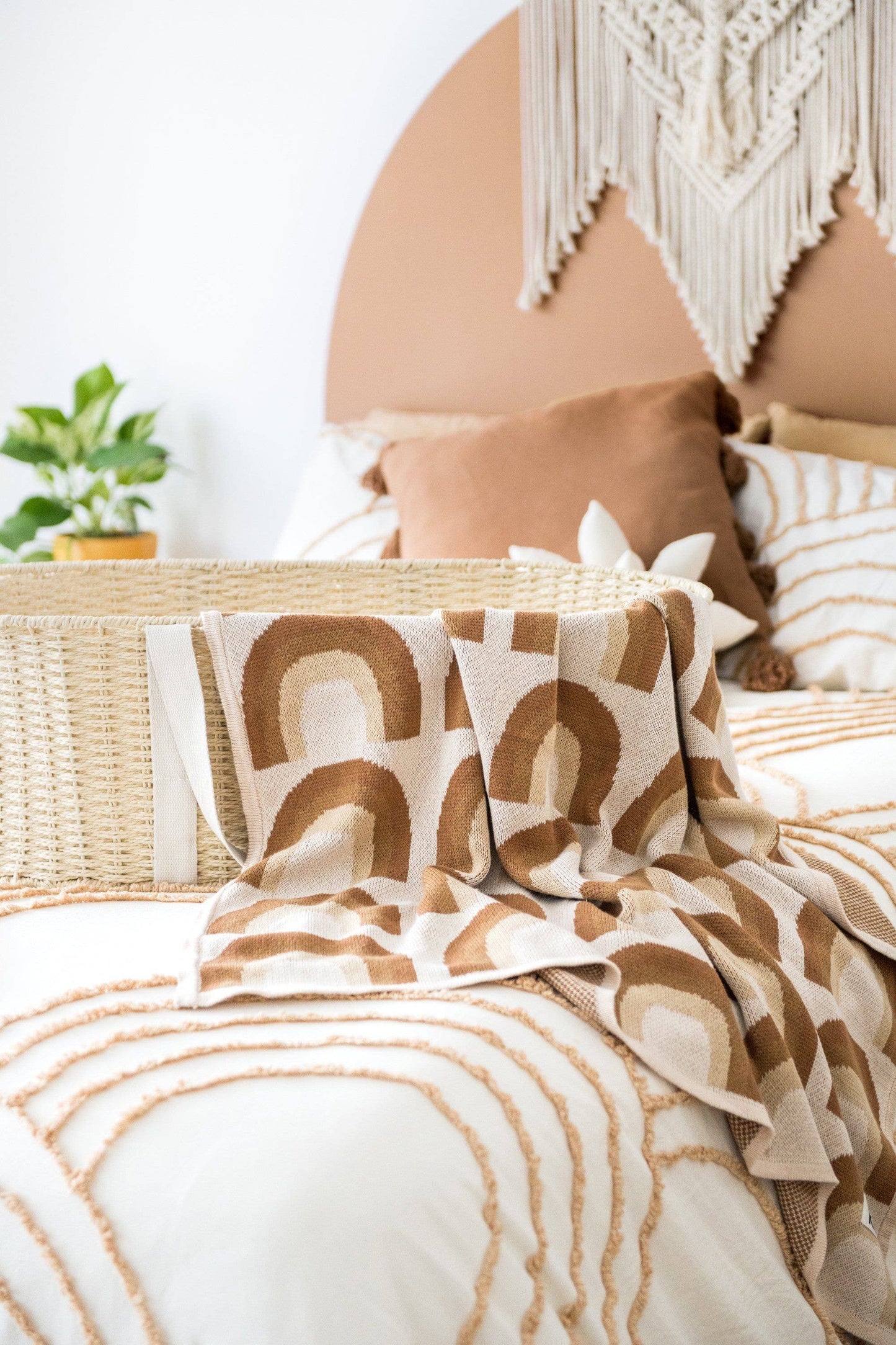 Organic Cotton Knitted Blanket: Bloom