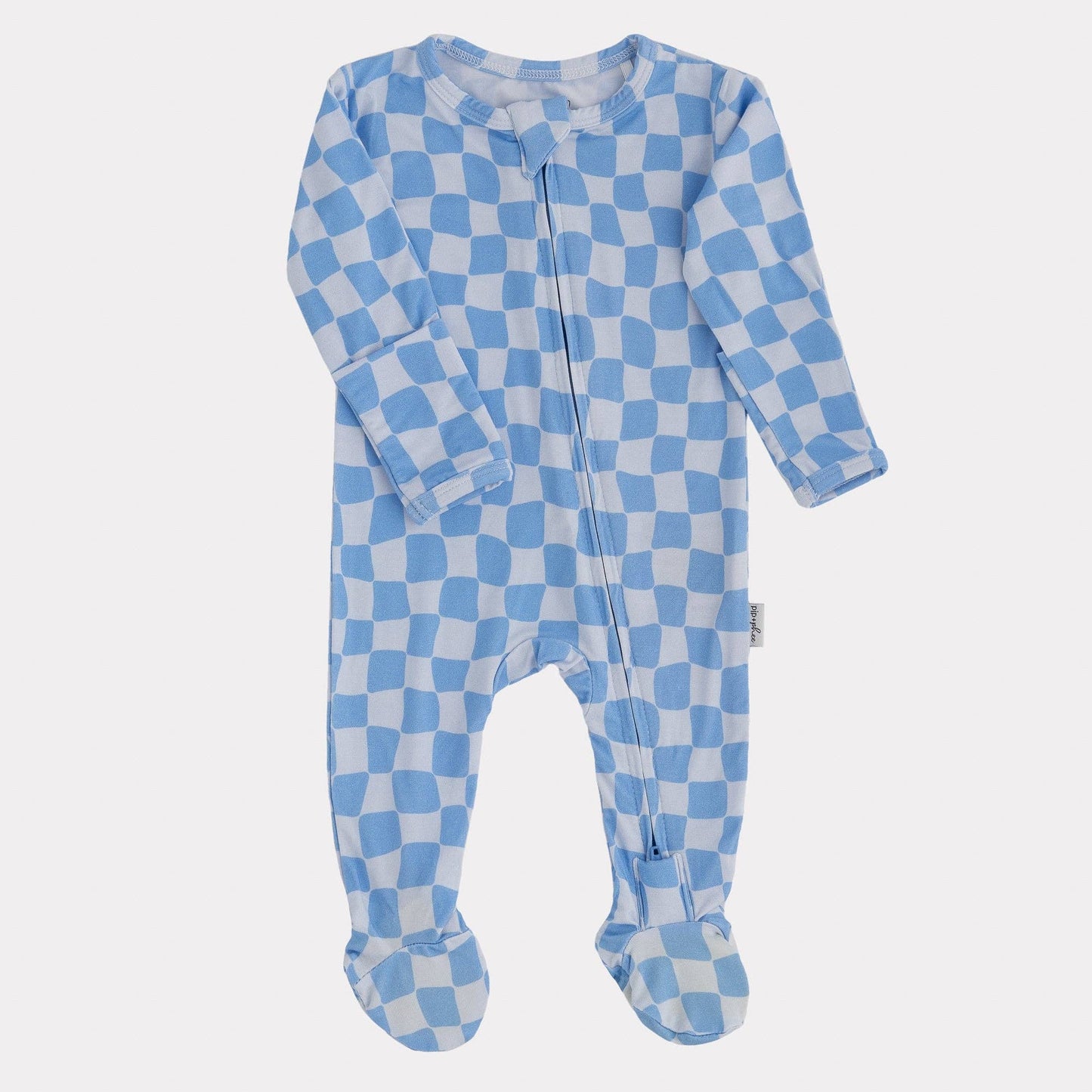 Bamboo Footed Sleepers | Cruise Collection: Wavy Checks - Purple / 6-9M