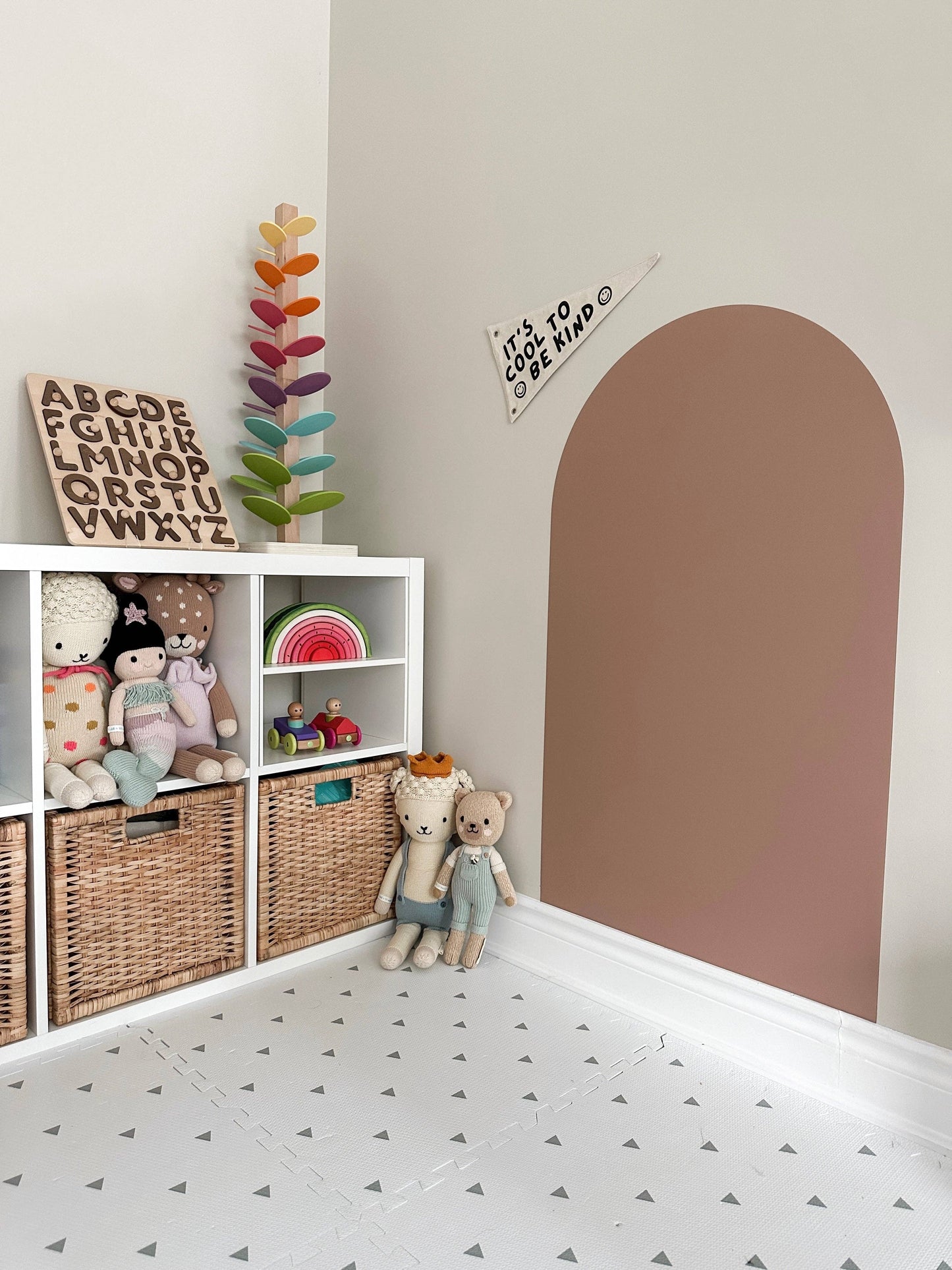 Magic Playwall - Arch Magnetic Art Wall Decal for Kids: Stone Grey