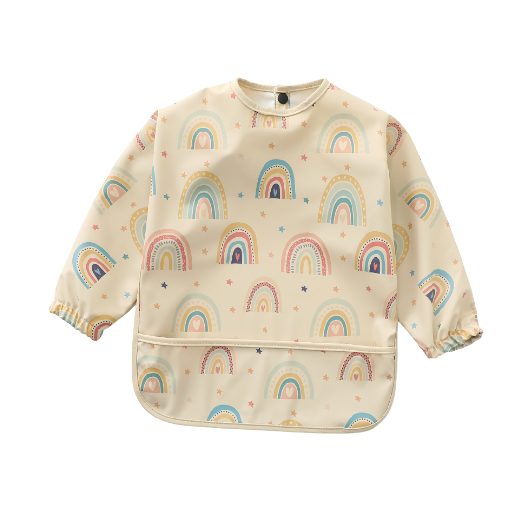 Smock Bib: Beige Spots