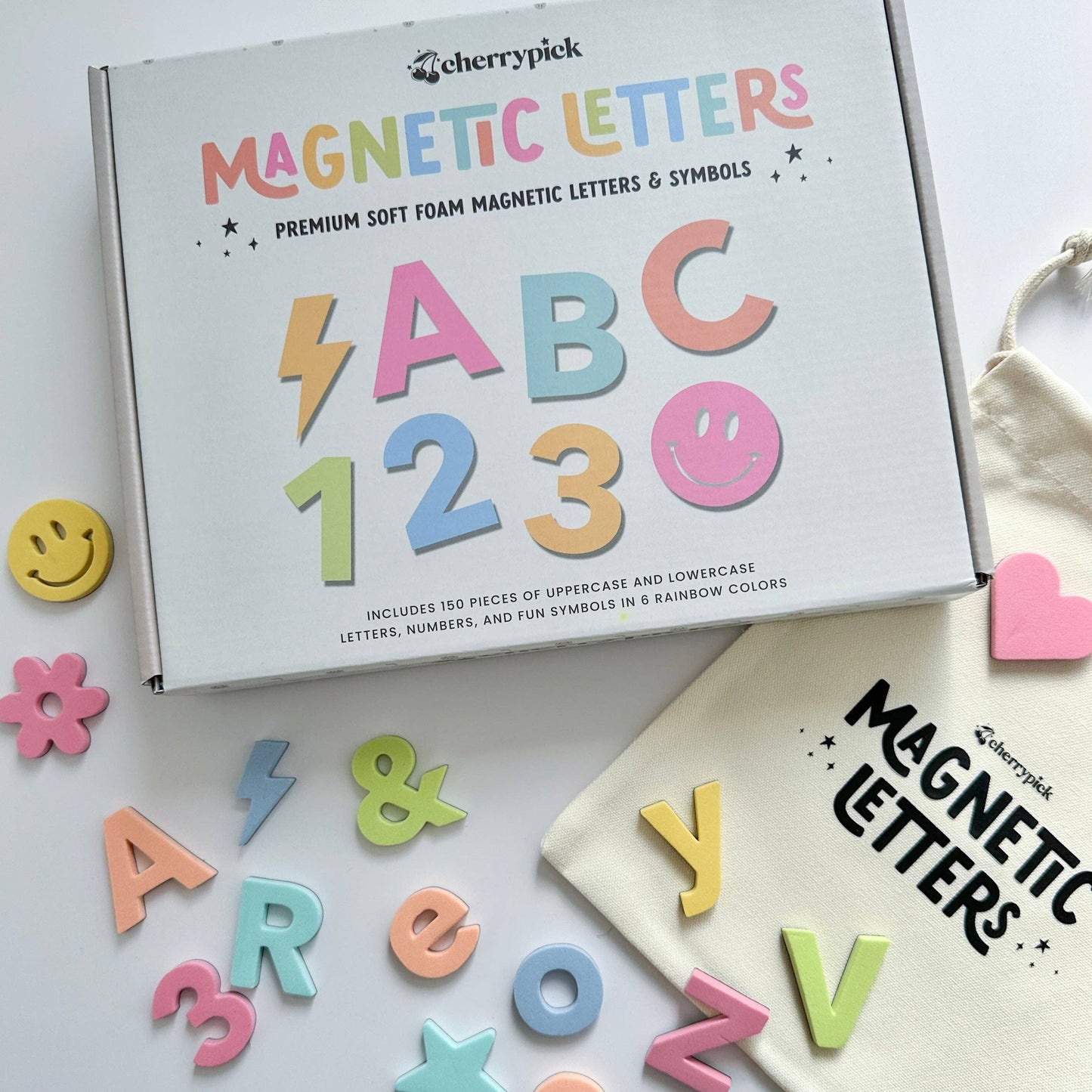 Soft Foam Magnetic Letters & Symbols 150pc Set: Solid Black