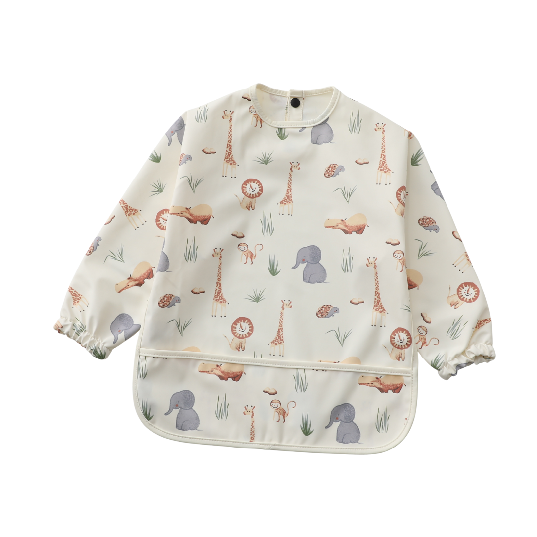 Smock Bib: Ivory Rainbow