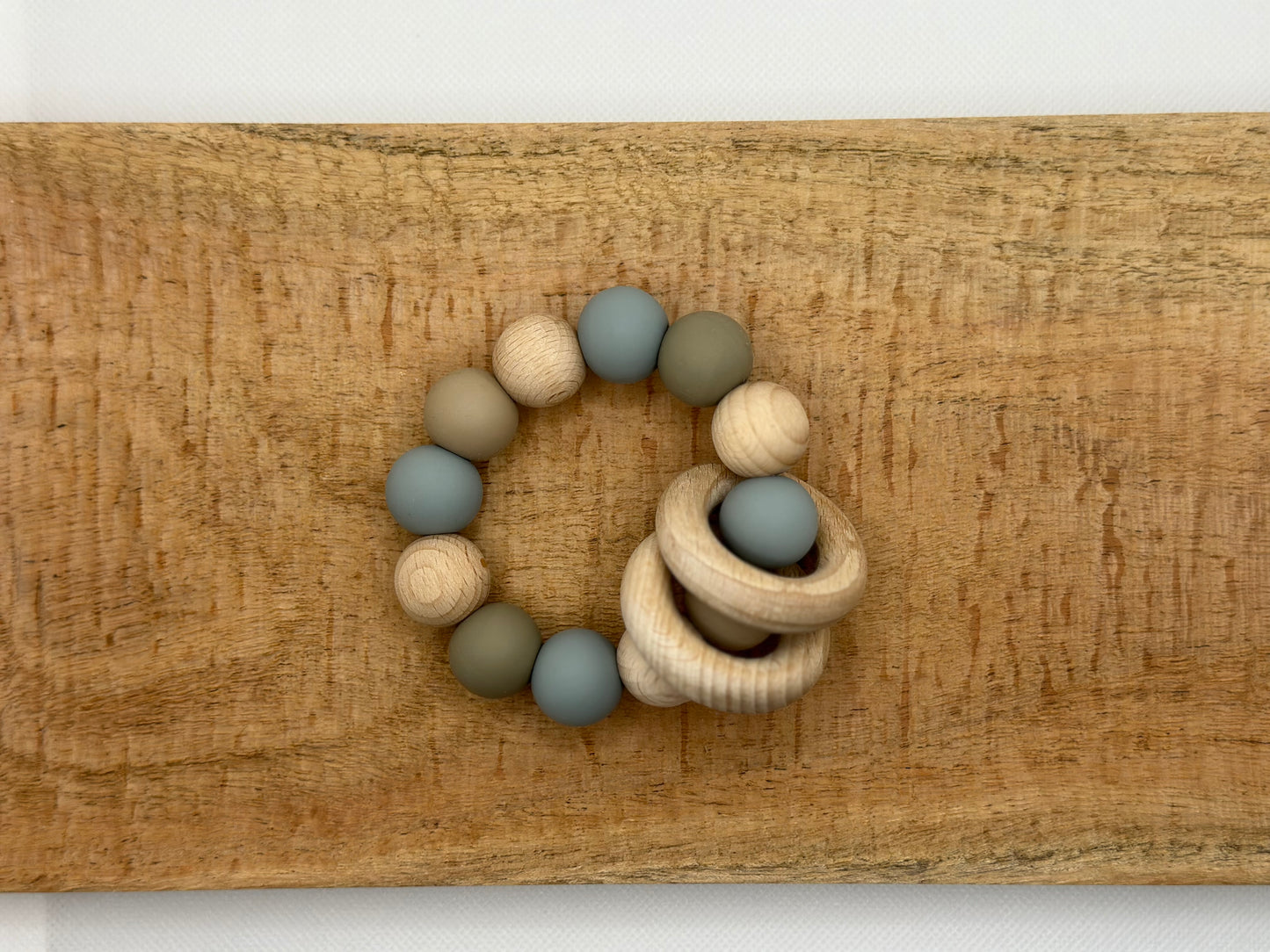 Pacifier Clip / Teether Set - Dusky Blue