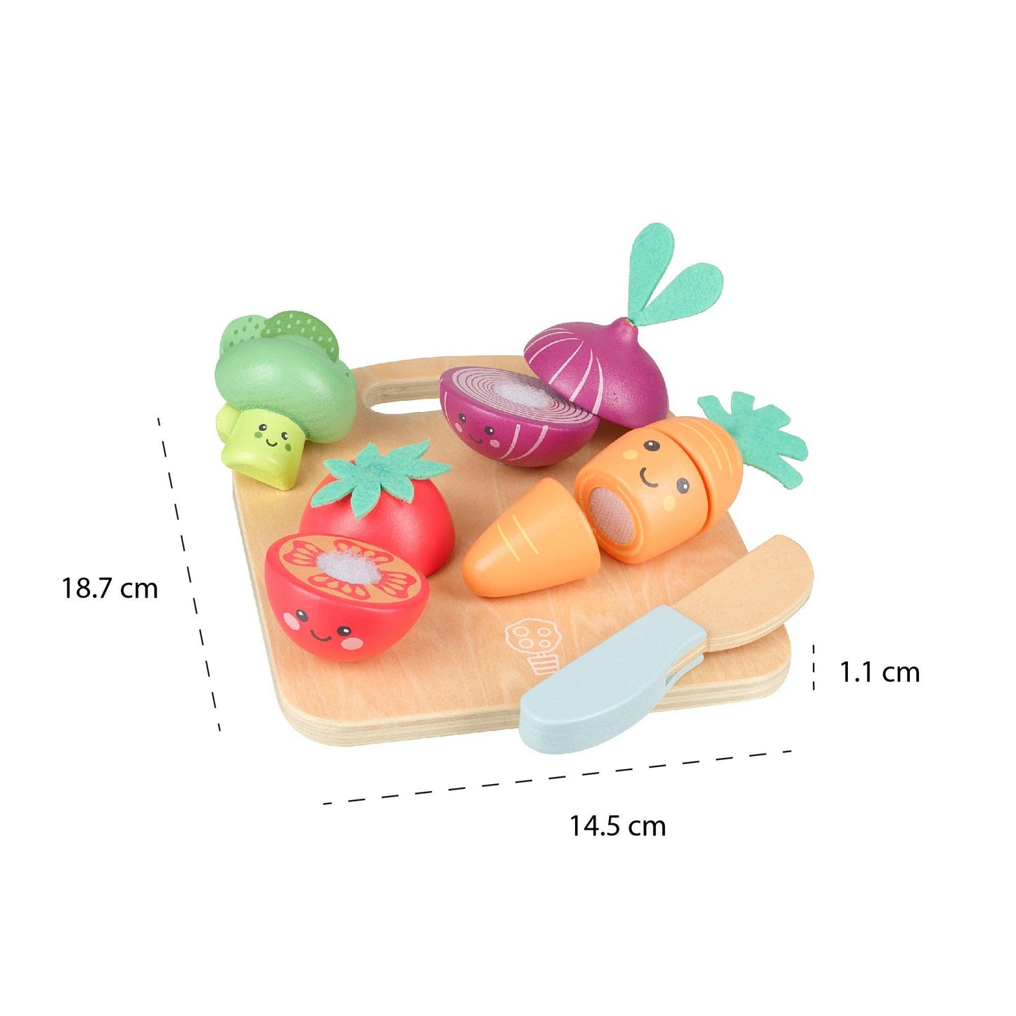 NEW! Happy Wooden Veggies Cutting Veg