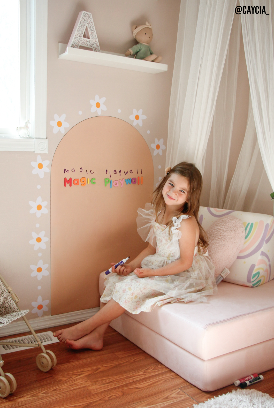 Magic Playwall - Arch Magnetic Art Wall Decal for Kids: Stone Grey
