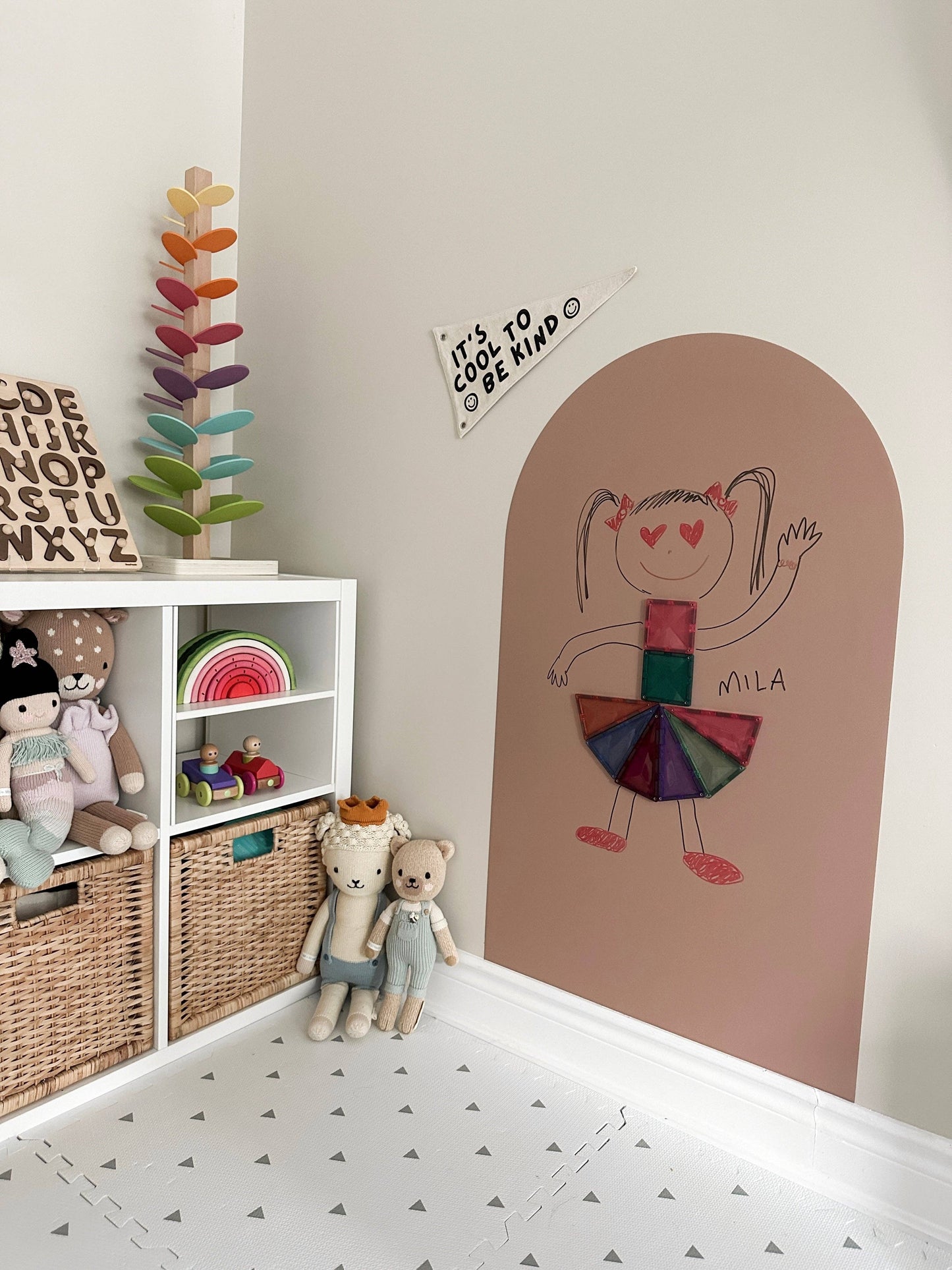 Magic Playwall - Arch Magnetic Art Wall Decal for Kids: Stone Grey