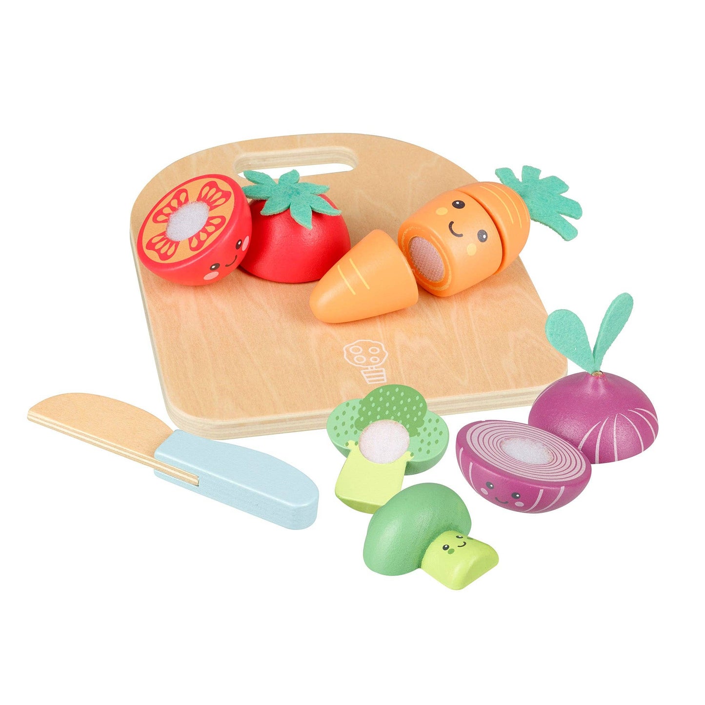 NEW! Happy Wooden Veggies Cutting Veg