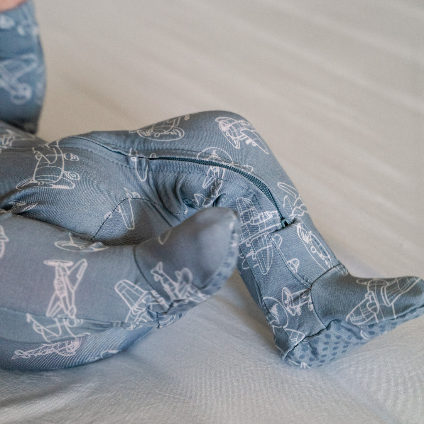 Bamboo Footed Sleepers | Cruise Collection: Wavy Checks - Purple / 3-6M
