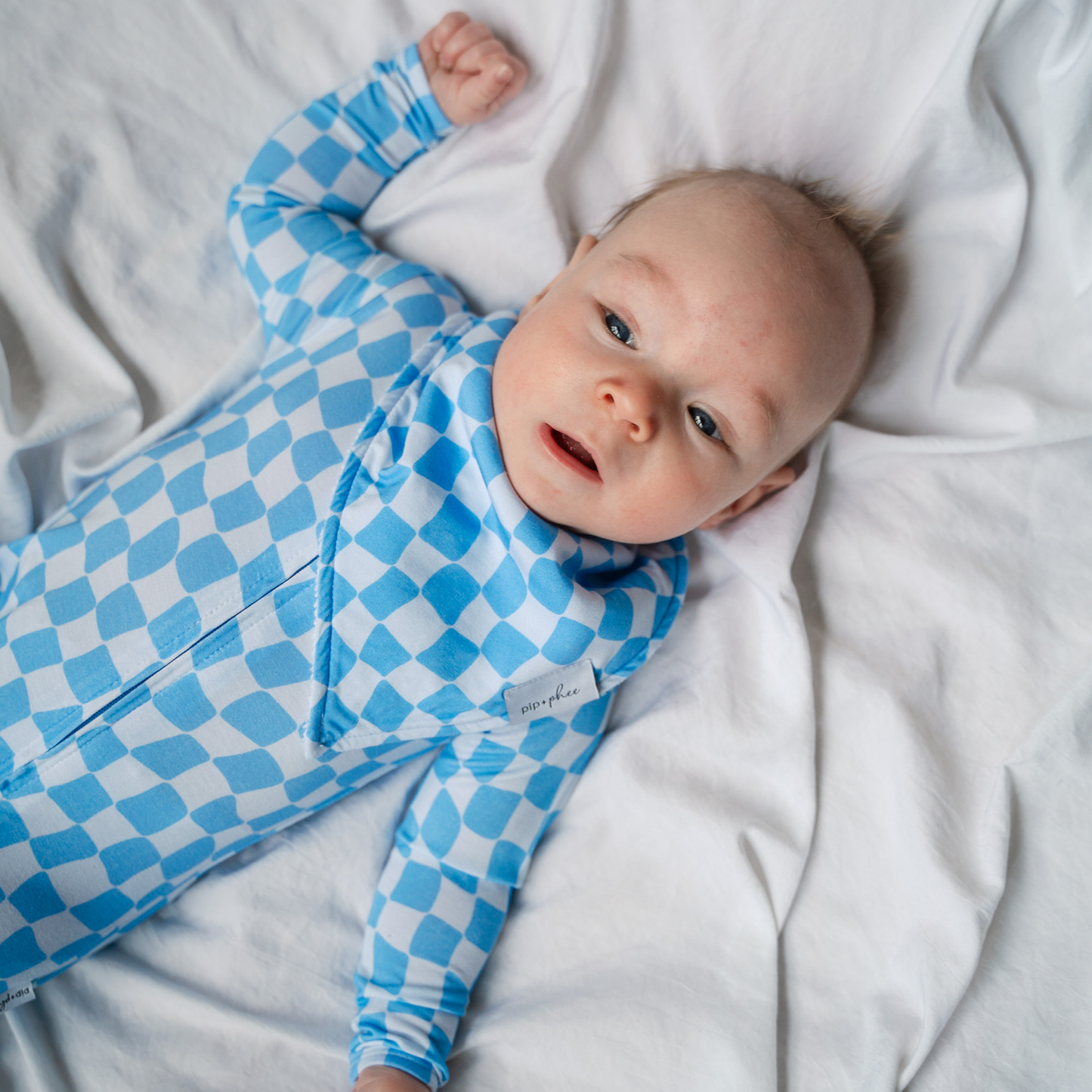 Bamboo Footed Sleepers | Cruise Collection: Wavy Checks - Purple / 6-9M