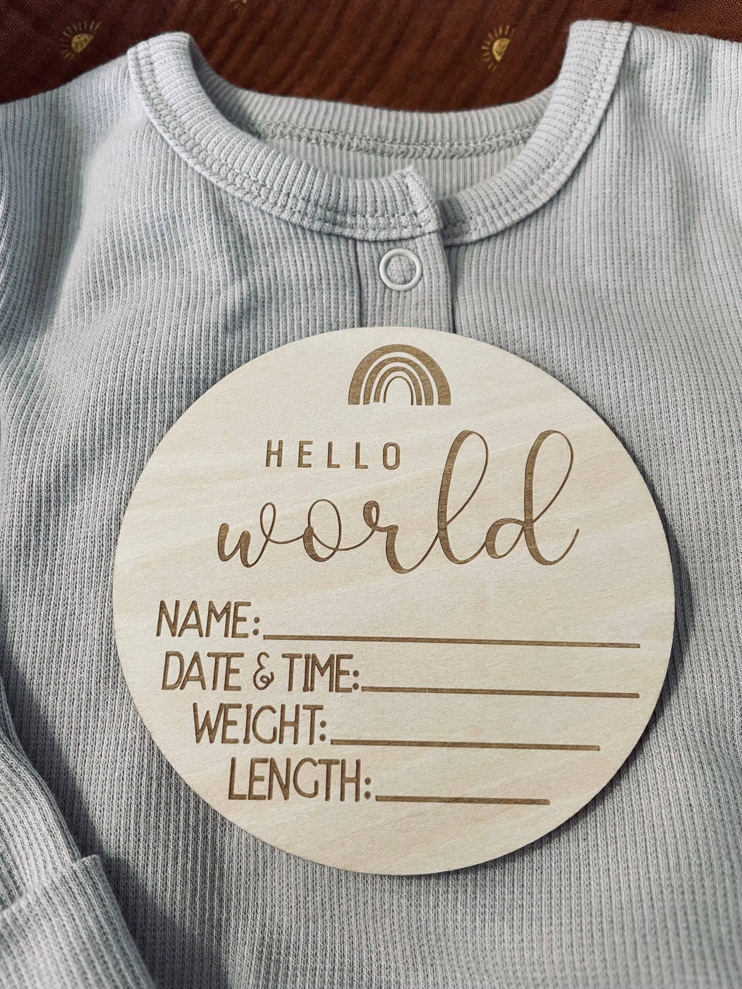 Hello World Birth Announcement Disc