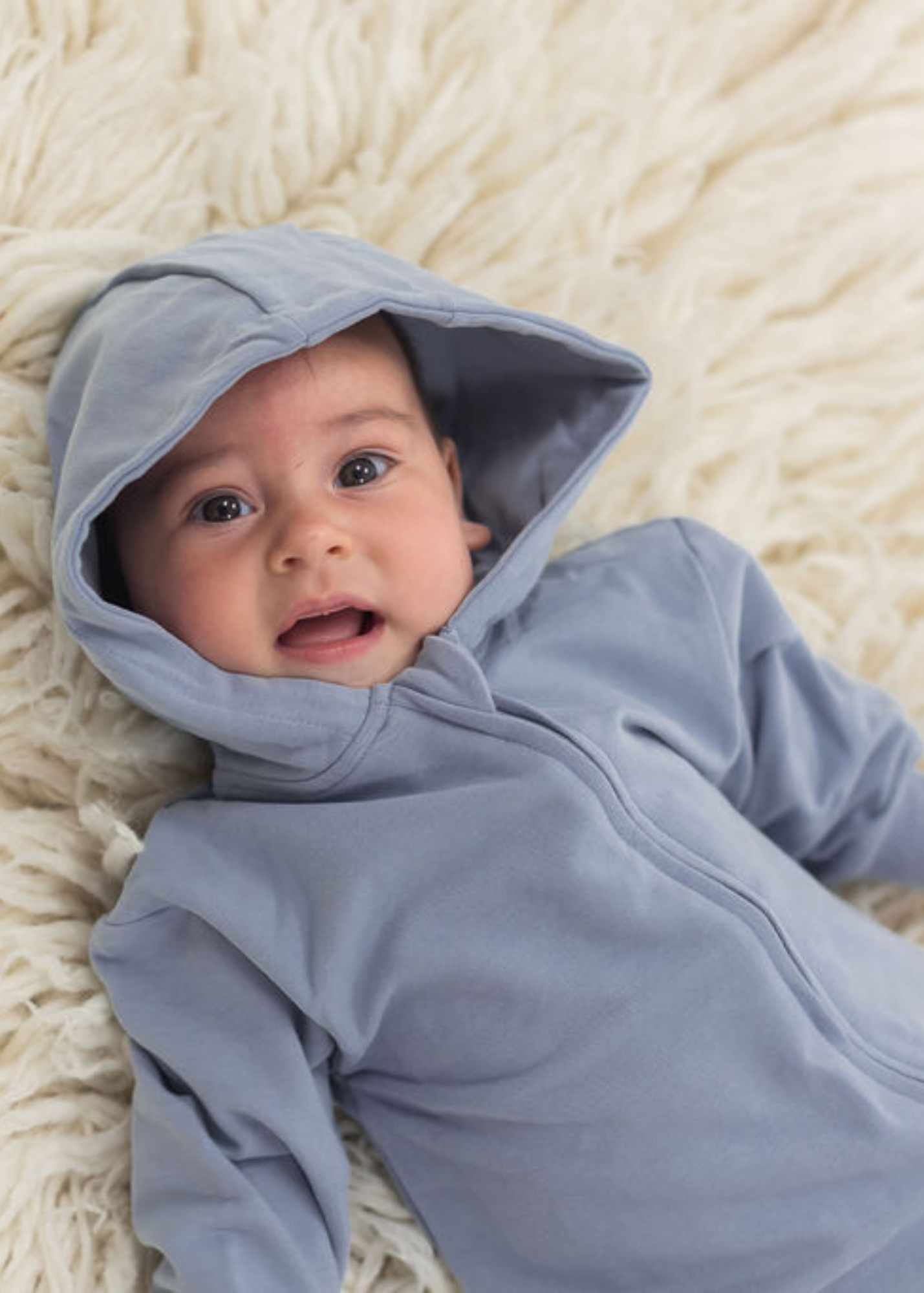 Hoodie Romper | Fog: 0/6M