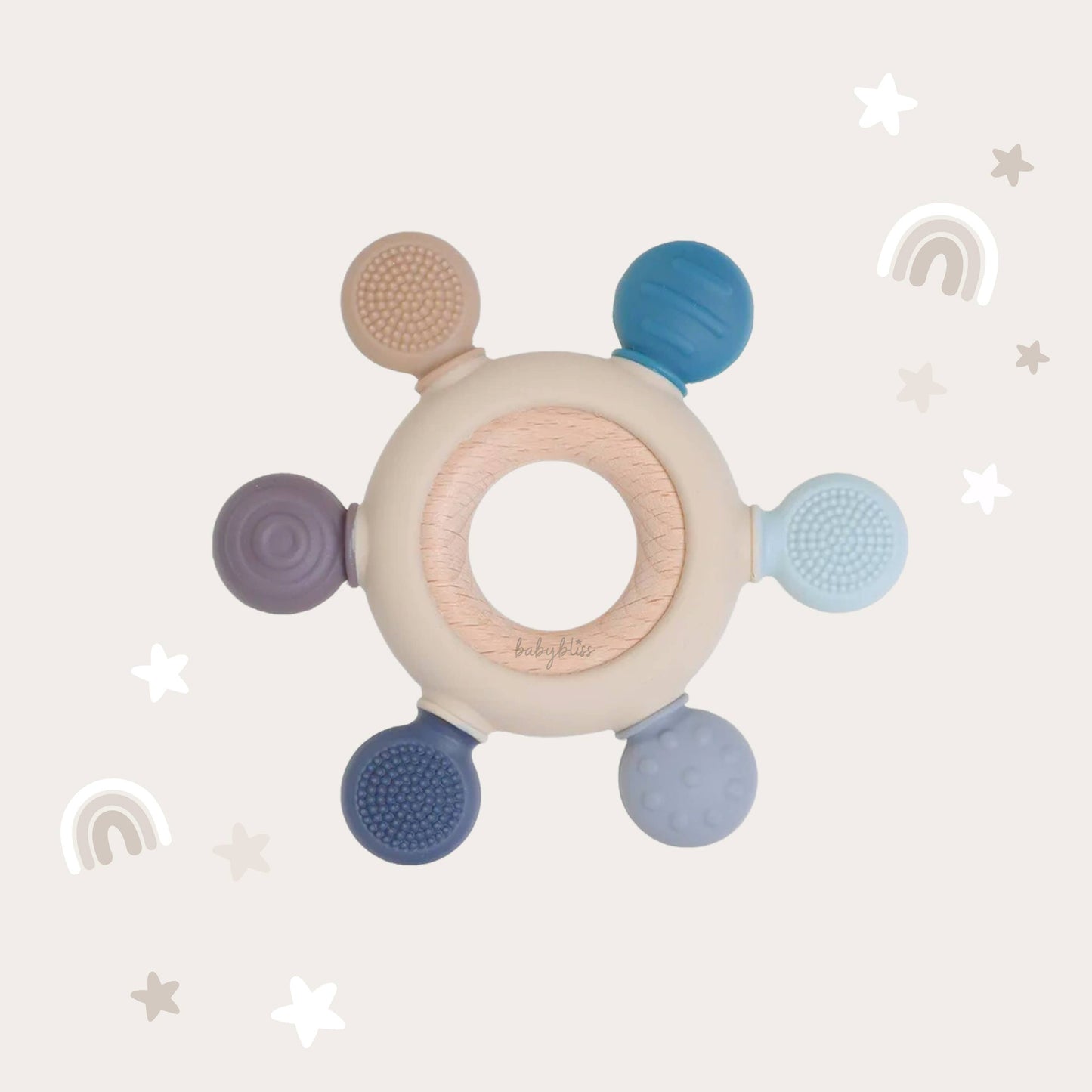 Teether Ring - Blue Tones: Artic Blue Tones