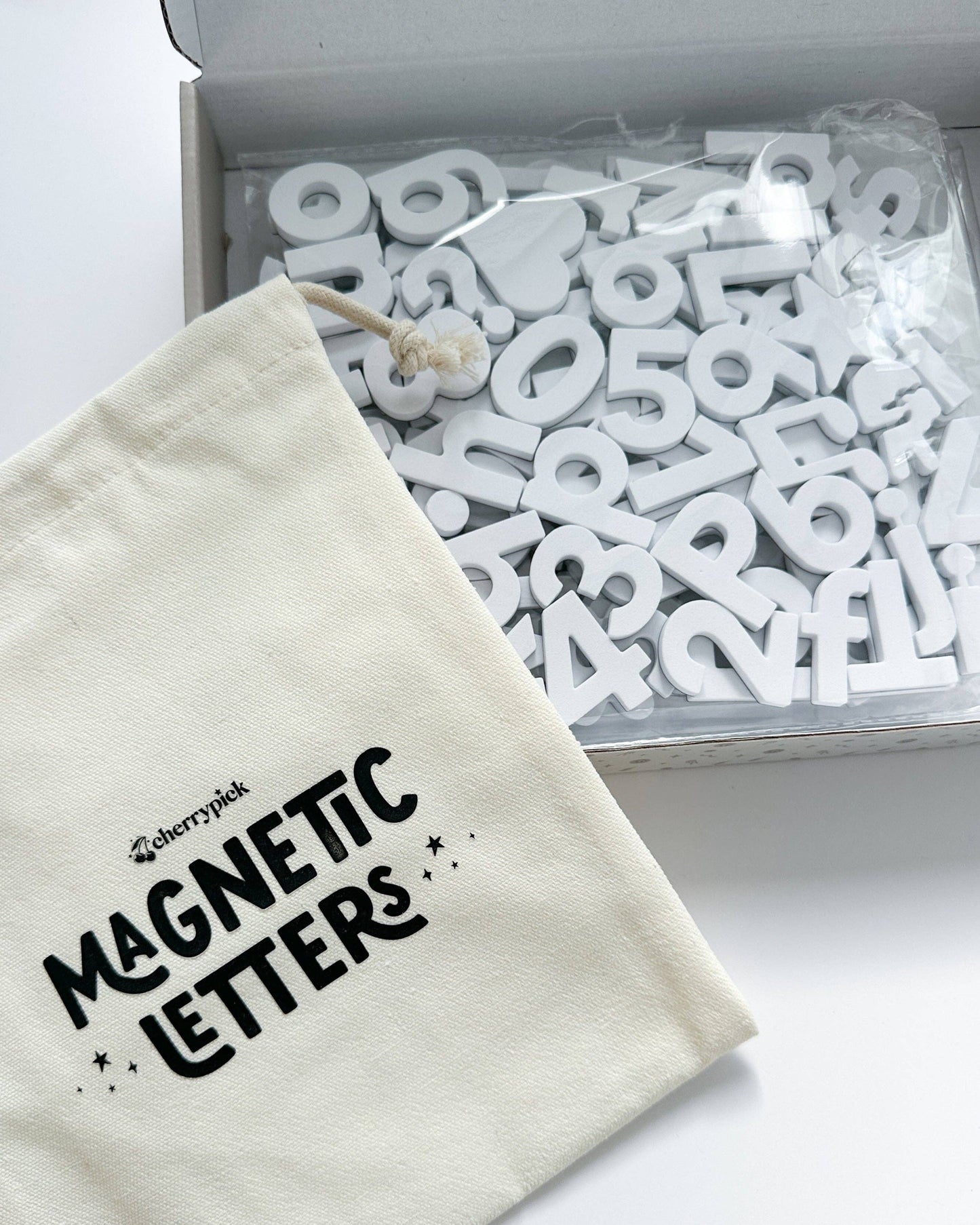 Soft Foam Magnetic Letters & Symbols 150pc Set: Milky White
