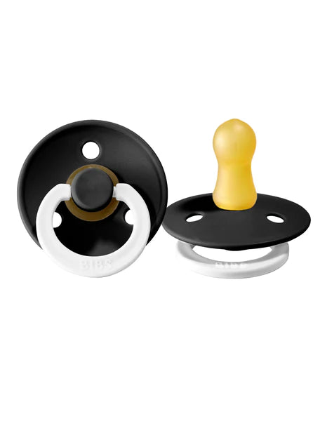 BIBS Pacifier Original COLOUR Latex 2 PK Black GLOW