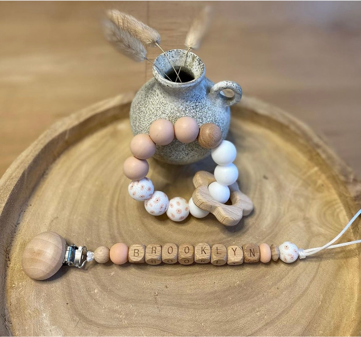 Personalized Pacifier Clip & Teether Set