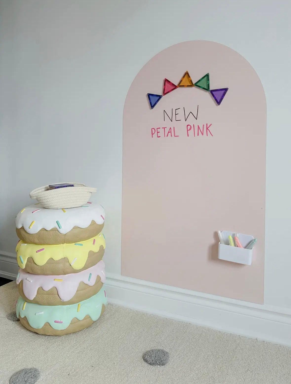 Magic Playwall - Arch Magnetic Art Wall Decal for Kids: Petal Pink