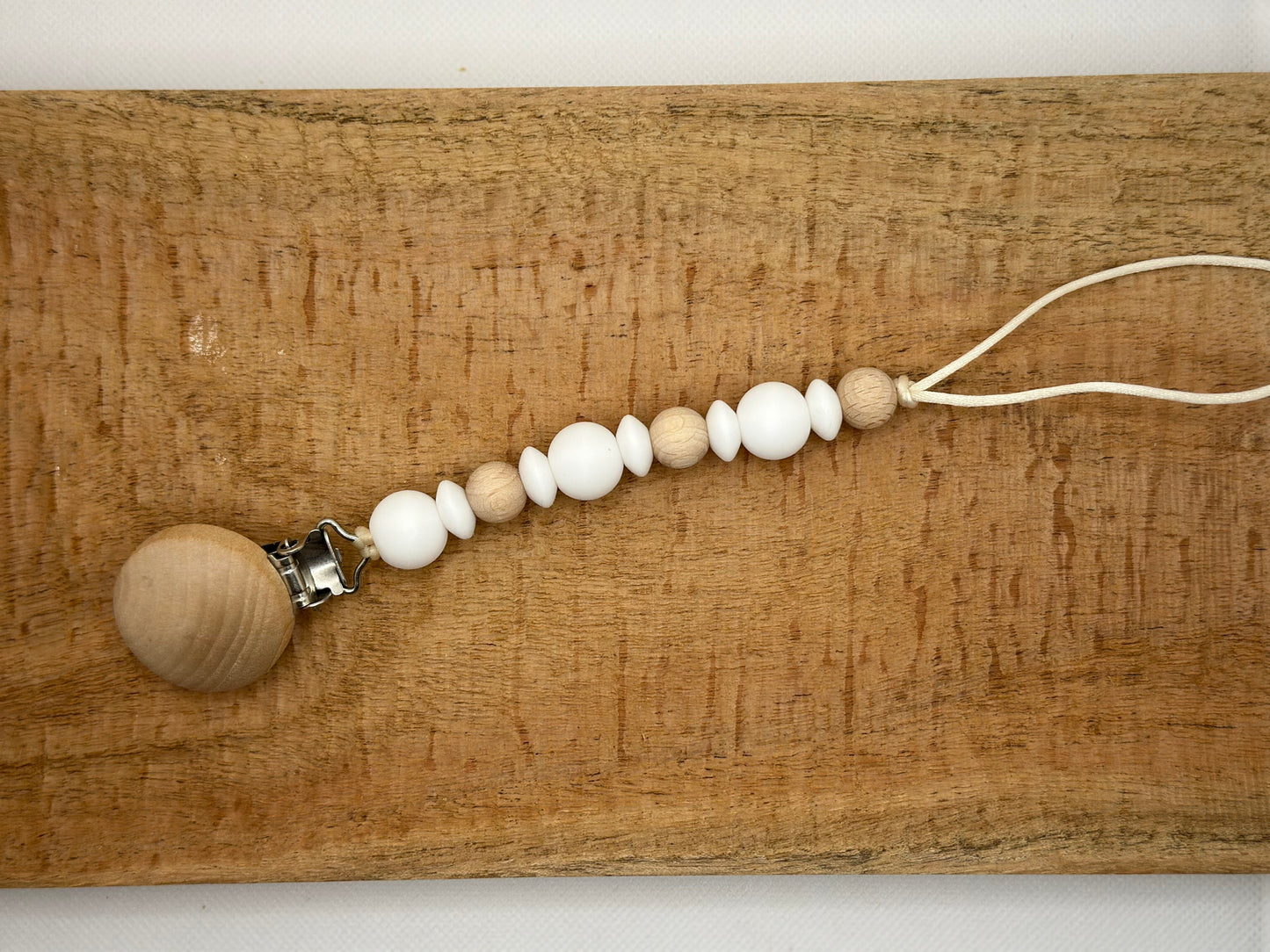 Pacifier Clip, Teether & Set - White
