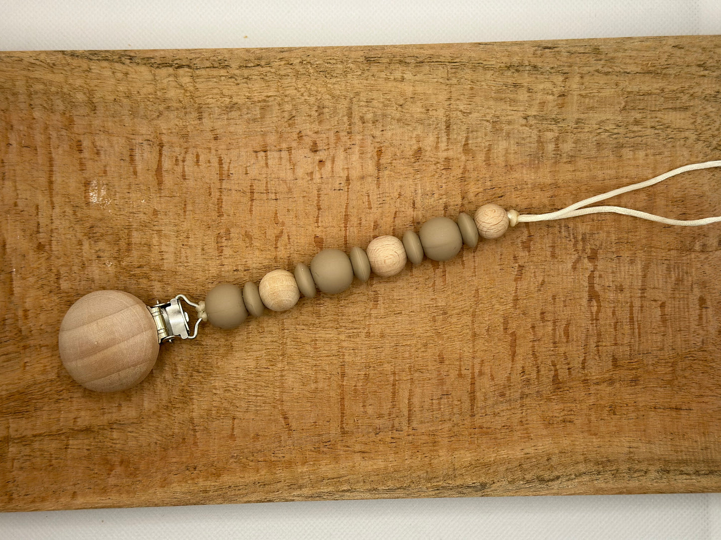 Pacifier Clip , Teether & Set - Cappuccino