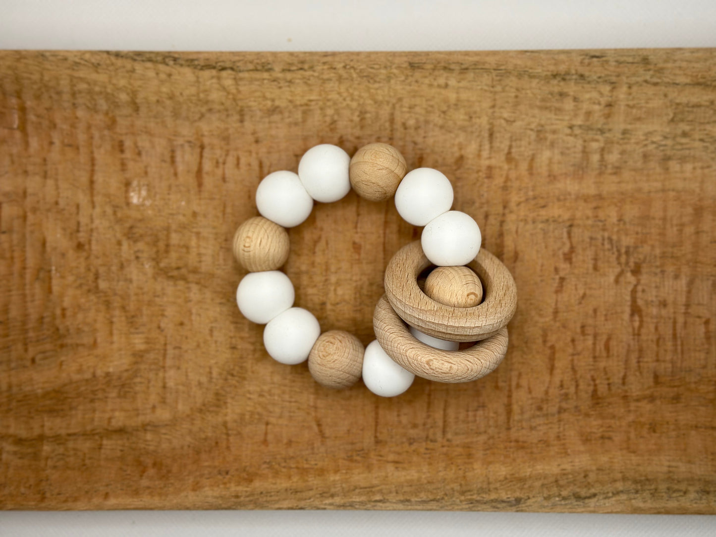 Pacifier Clip, Teether & Set - White