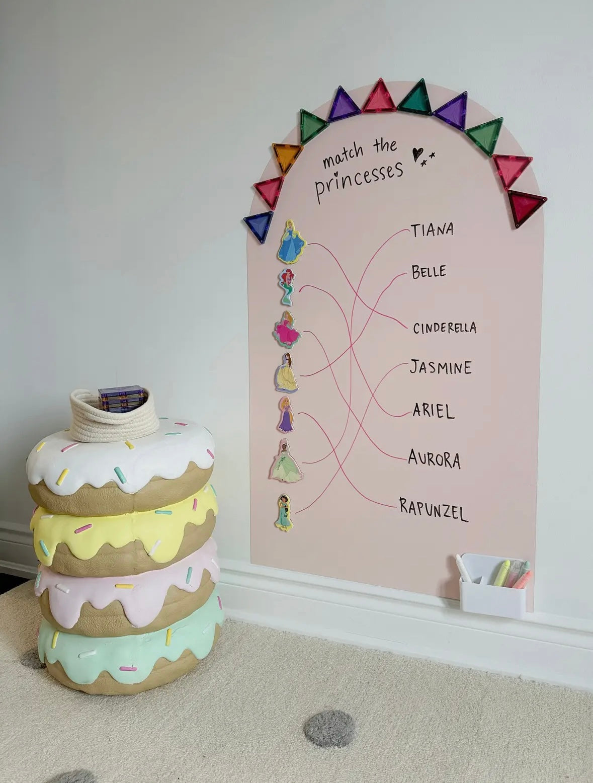Magic Playwall - Arch Magnetic Art Wall Decal for Kids: Petal Pink