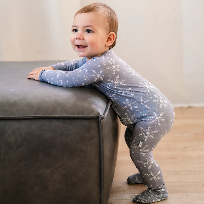 Bamboo Footed Sleeper | Smoke Snowflake
