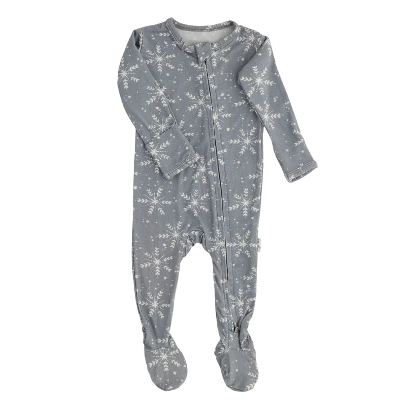 Bamboo Footed Sleeper | Smoke Snowflake