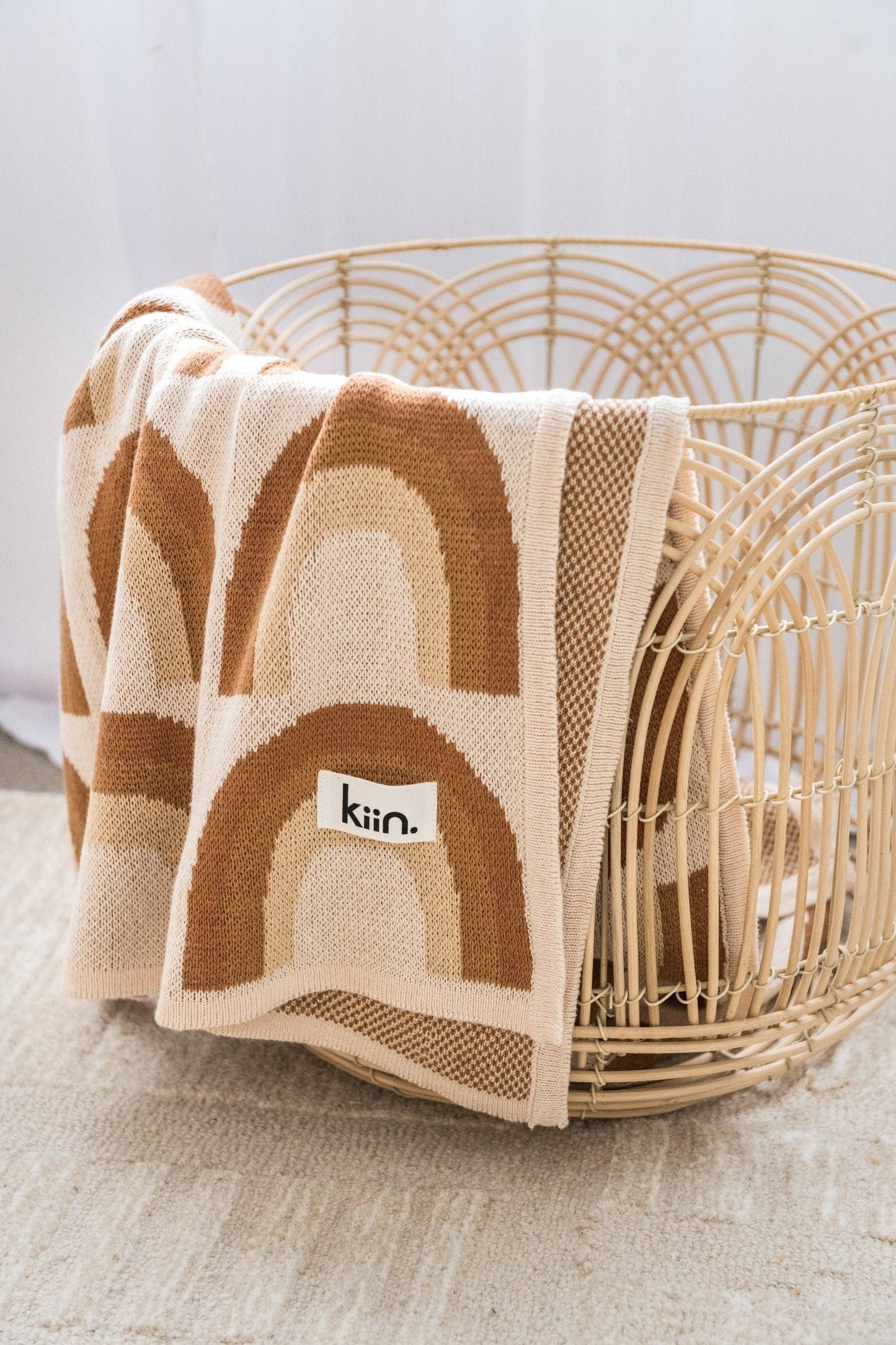 Organic Cotton Knitted Blanket: Bloom