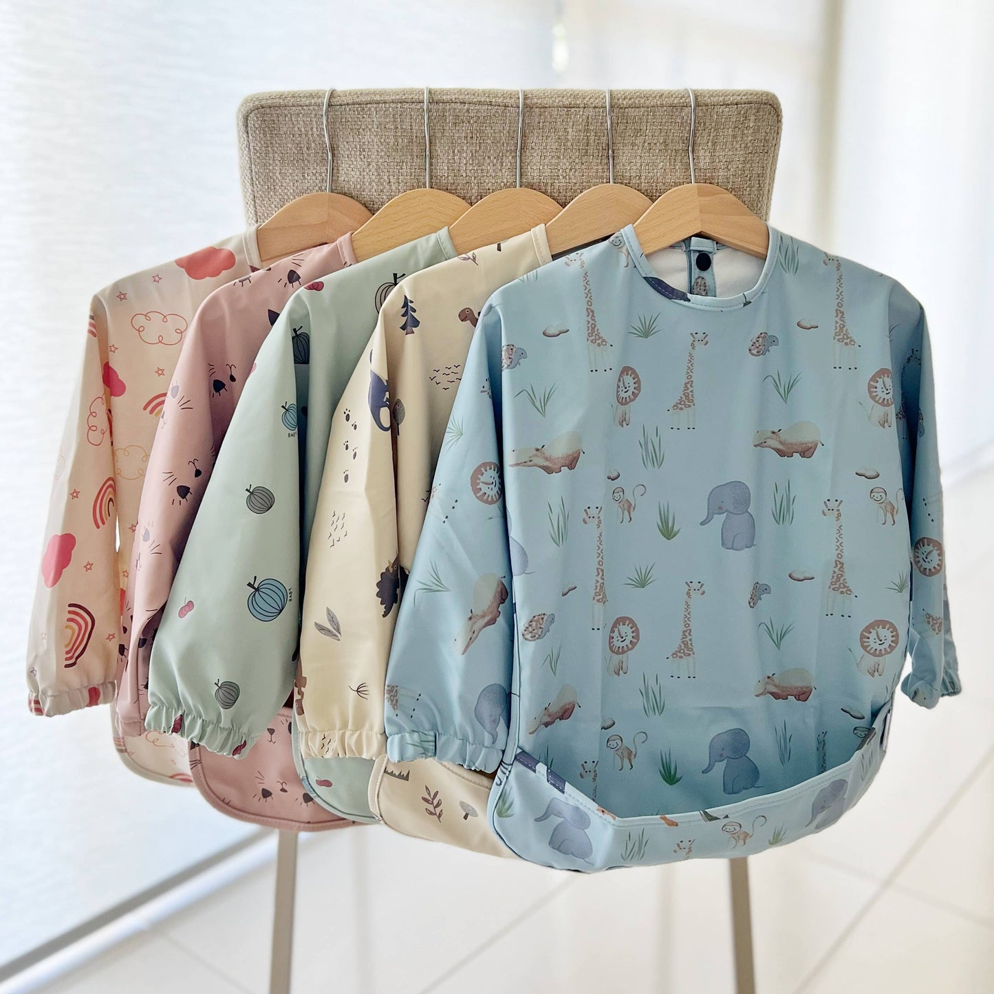 Smock Bib: Beige Spots
