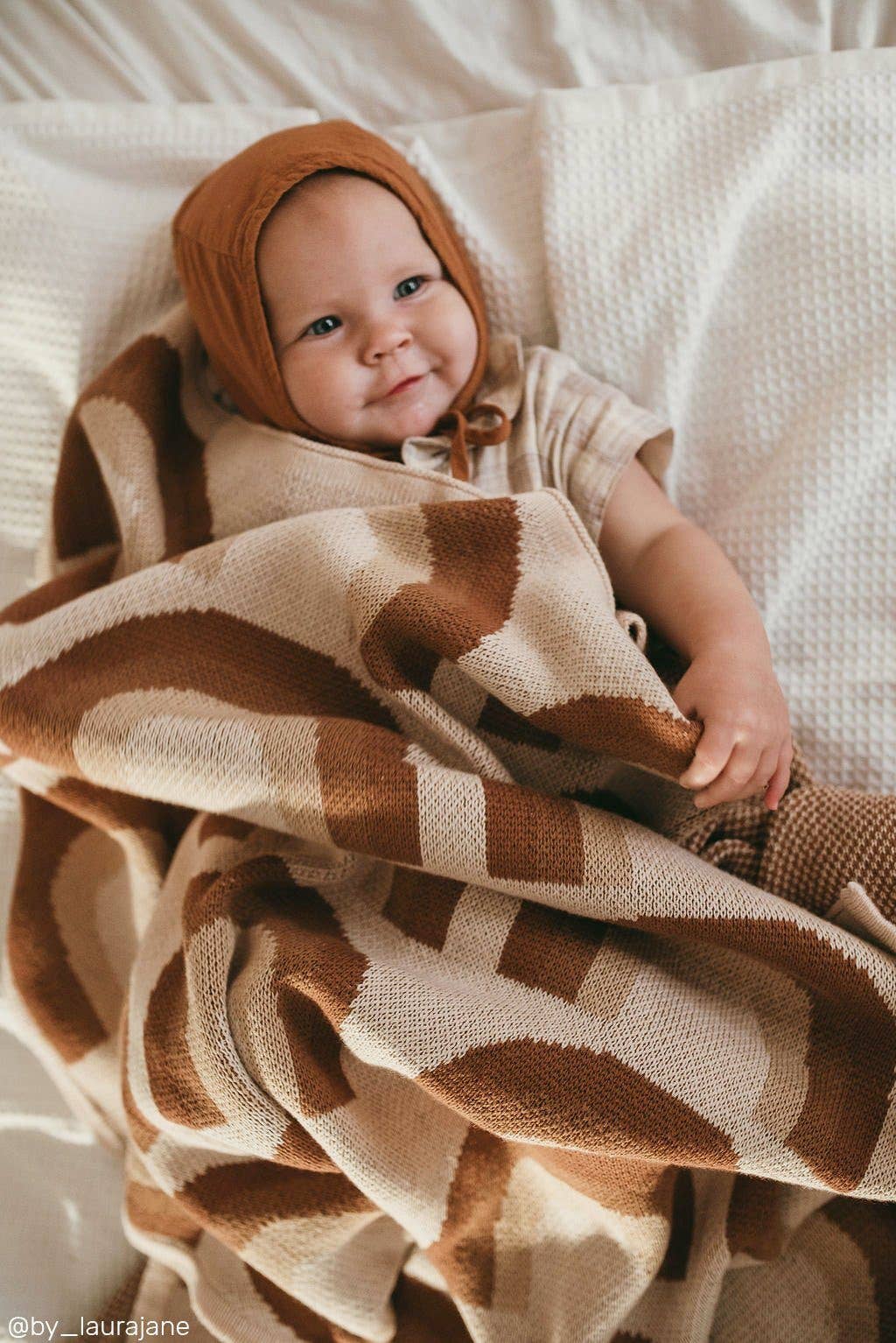 Organic Cotton Knitted Blanket: Bloom