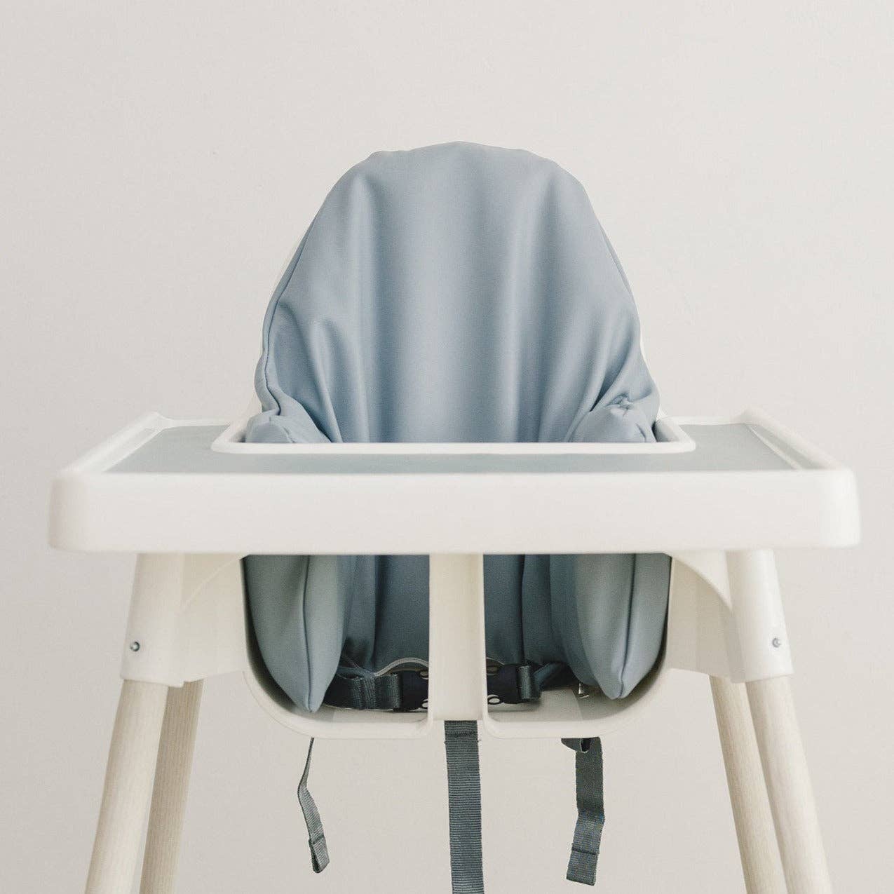 Blue Vegan Leather Cushion Cover for IKEA Antilop Highchair: Cushion + Cover