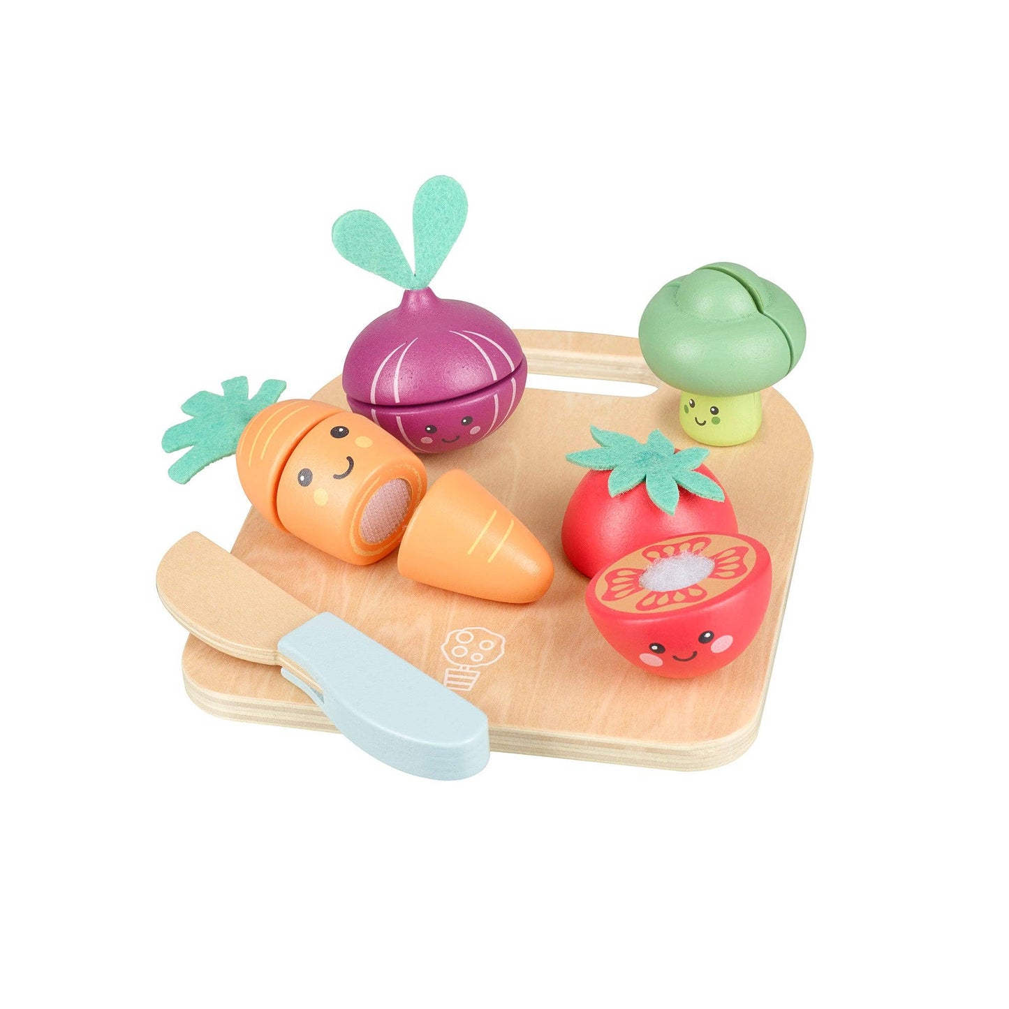 NEW! Happy Wooden Veggies Cutting Veg