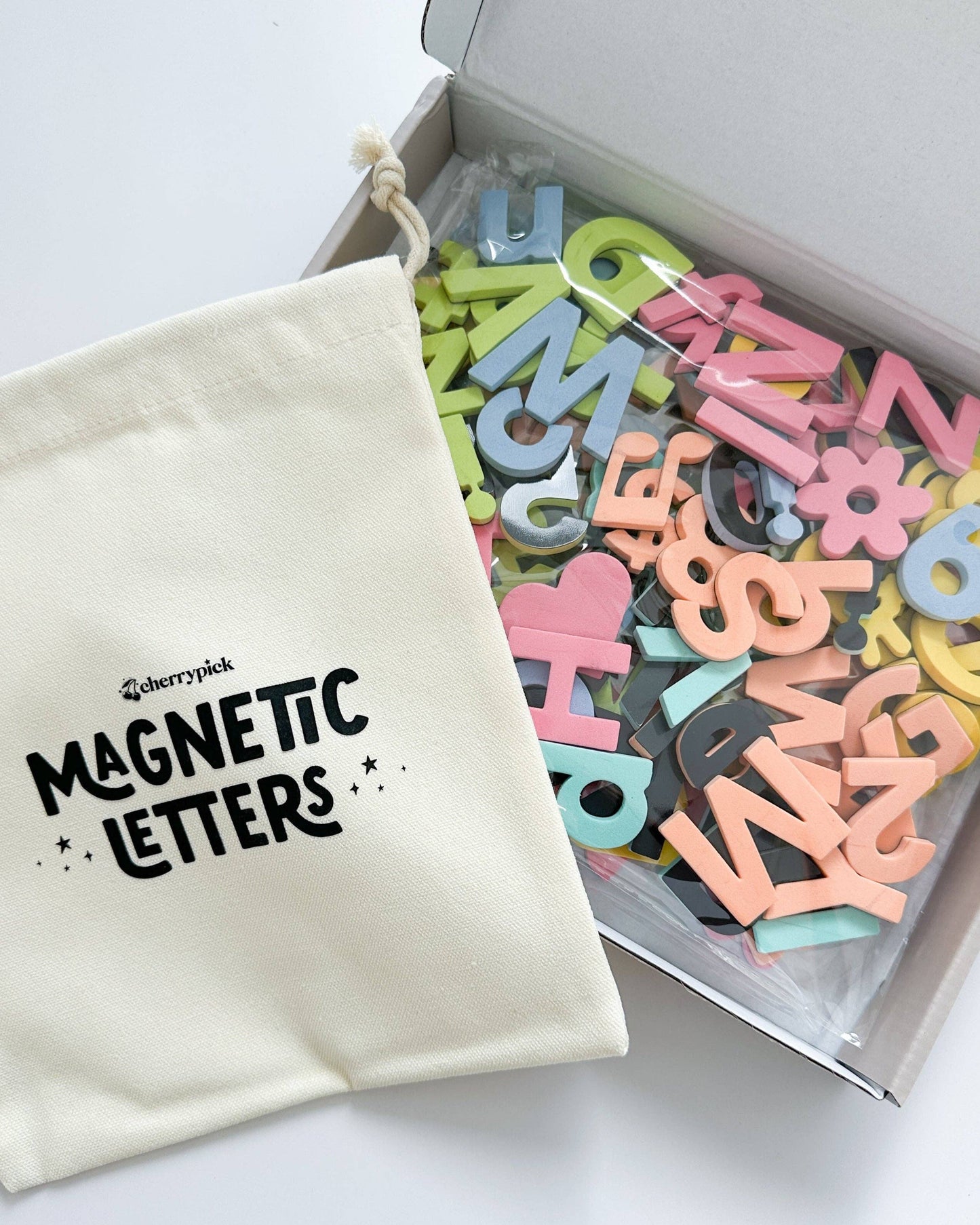Soft Foam Magnetic Letters & Symbols 150pc Set: Milky White