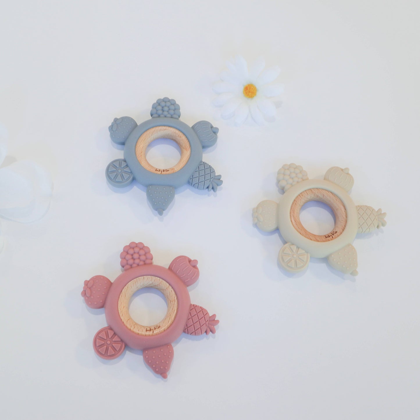 Fruit Teether Ring - Dusty Blue: Dusty Blue