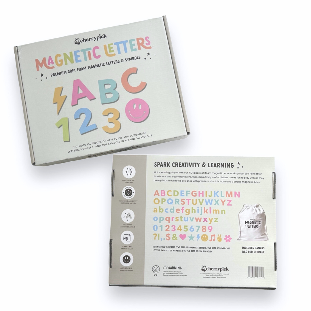Soft Foam Magnetic Letters & Symbols 150pc Set: Milky White