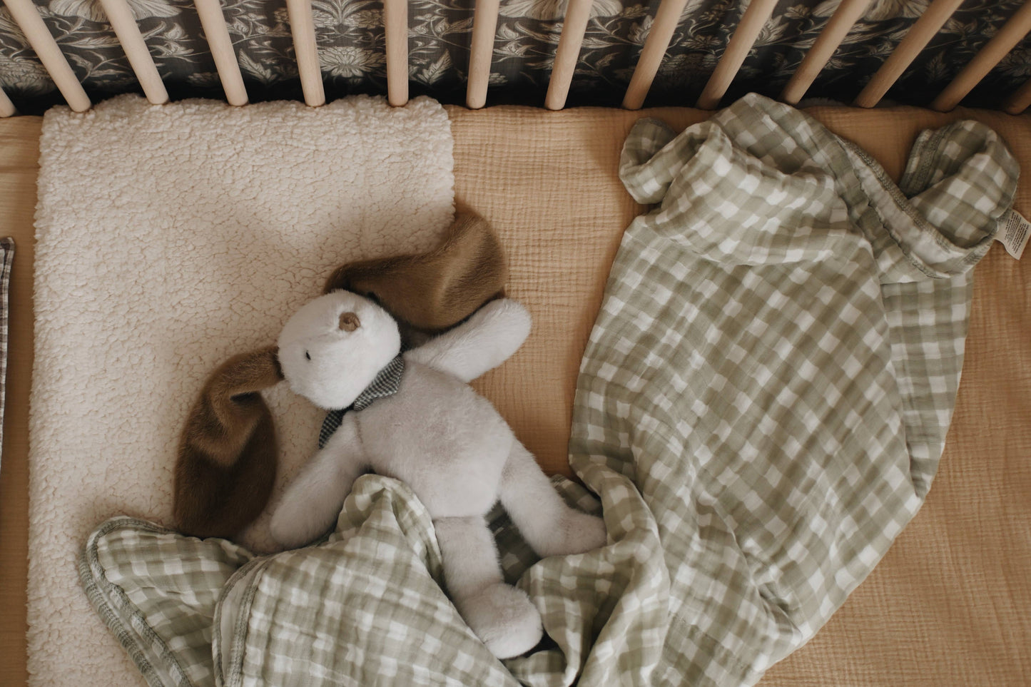 Quilted Blanket - Sage gingham