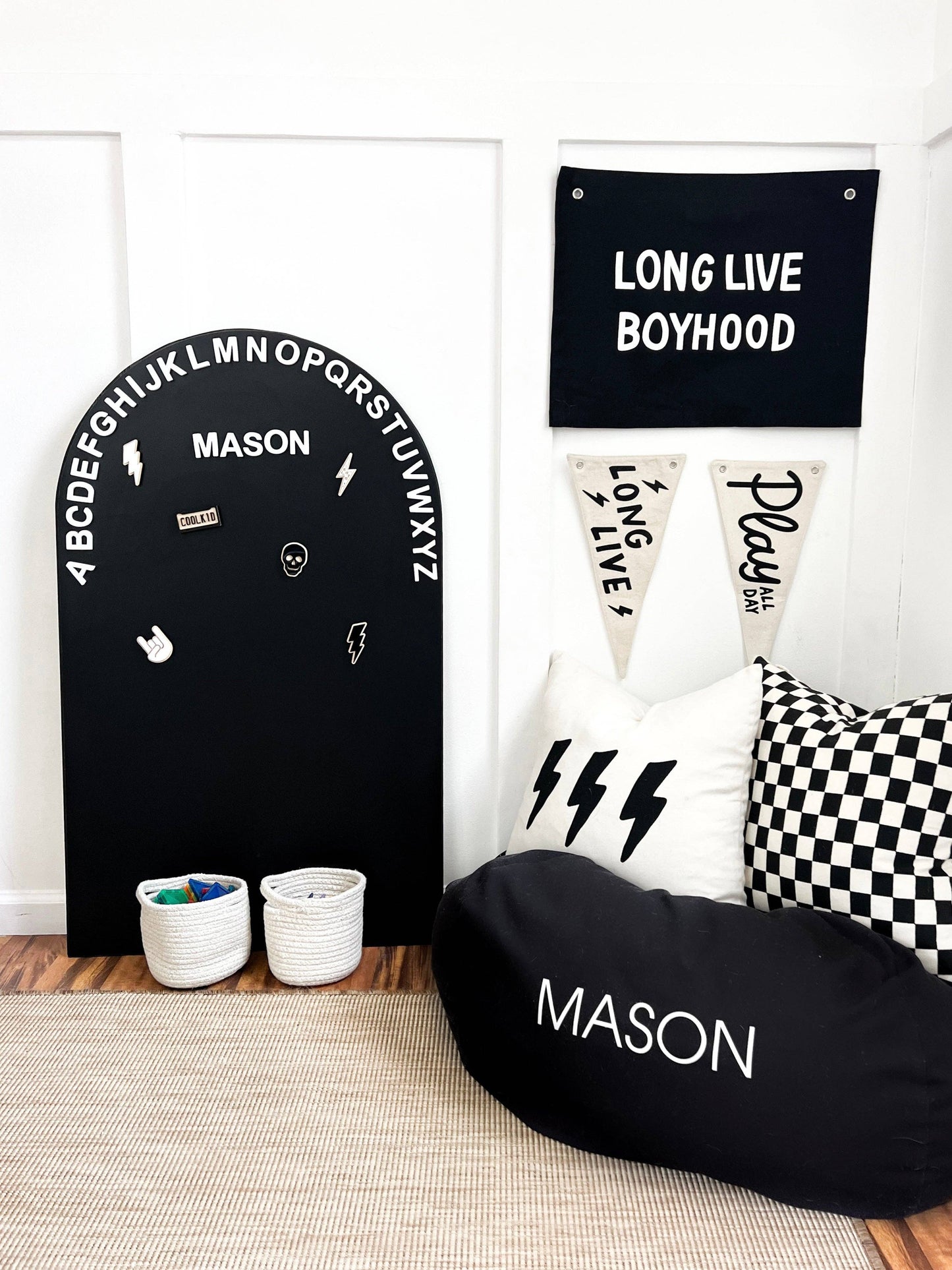 Magic Playwall - Arch Magnetic Art Wall Decal for Kids: Stone Grey