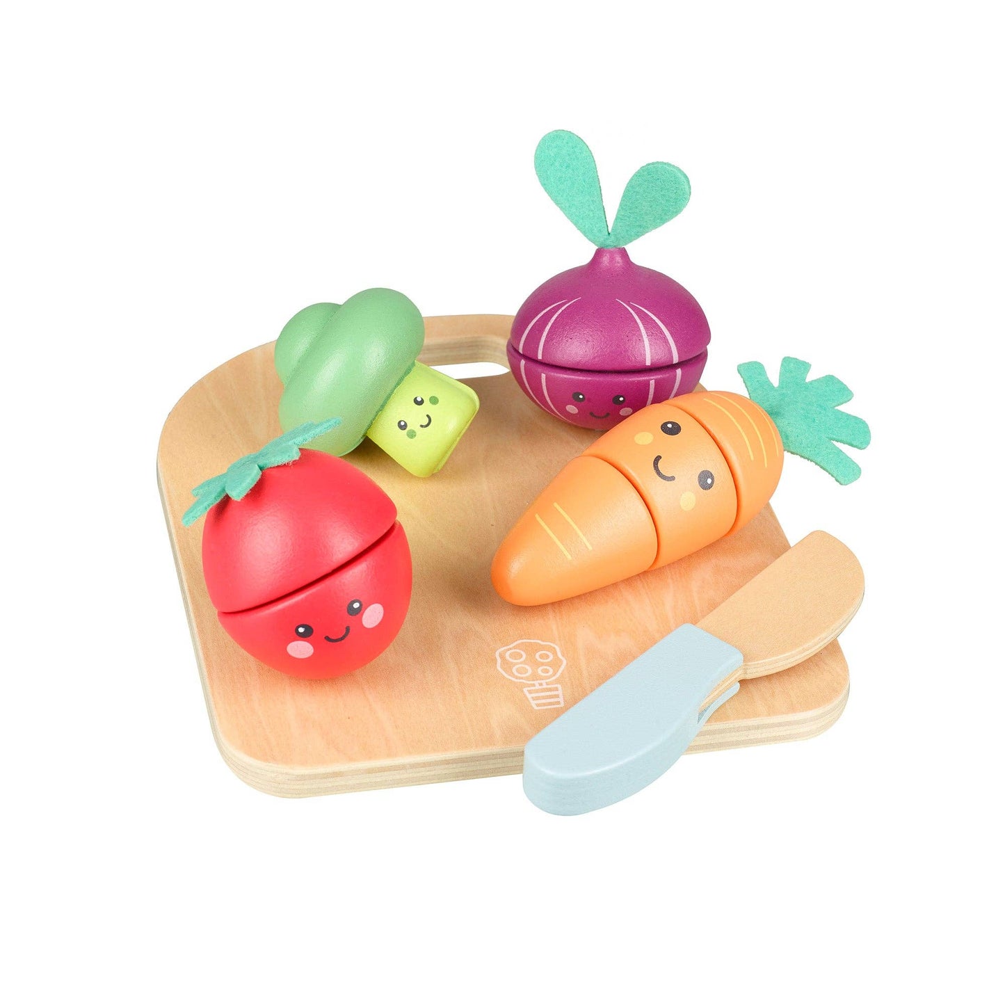 NEW! Happy Wooden Veggies Cutting Veg