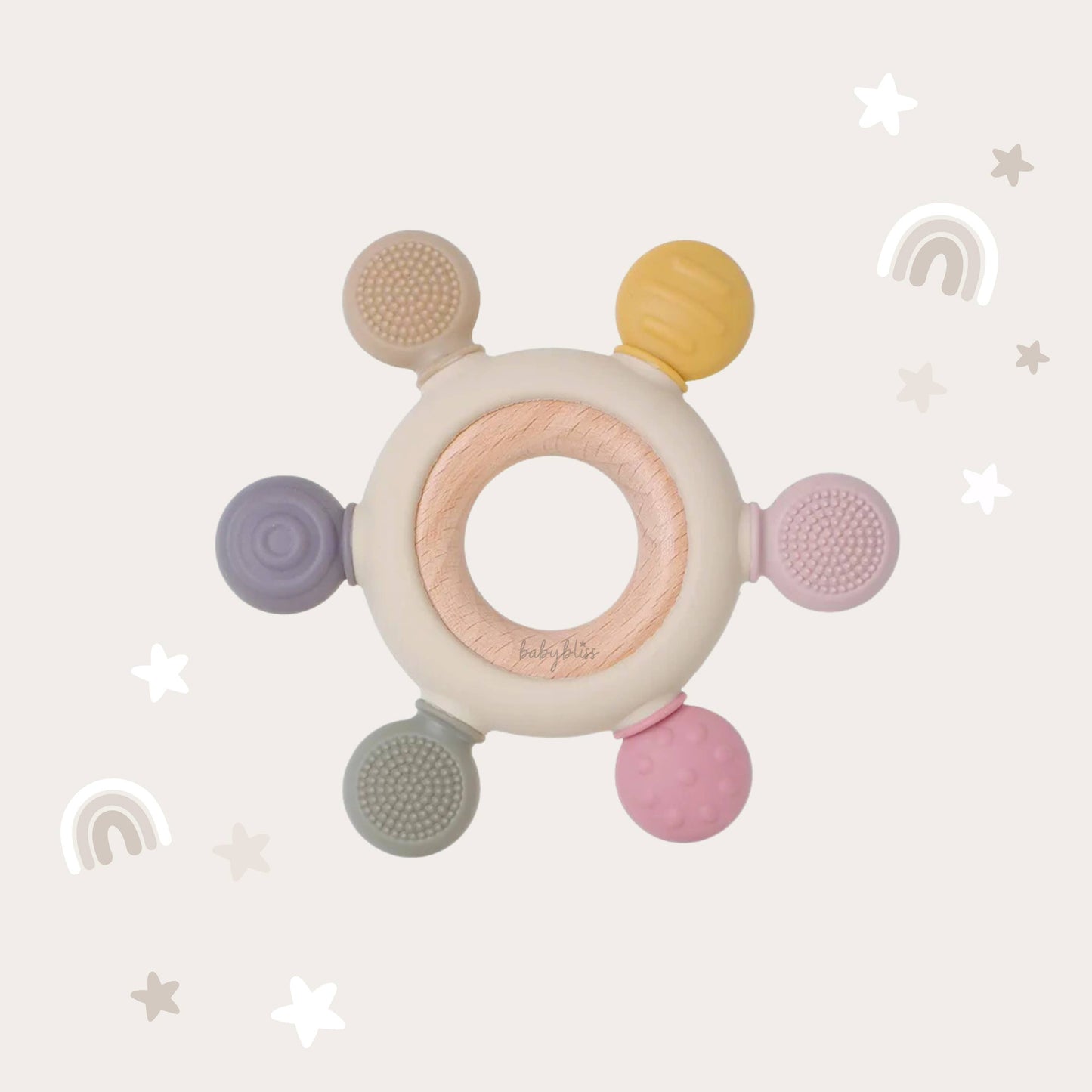 Teether Ring - Pink Tones: Dusty Pink Tones