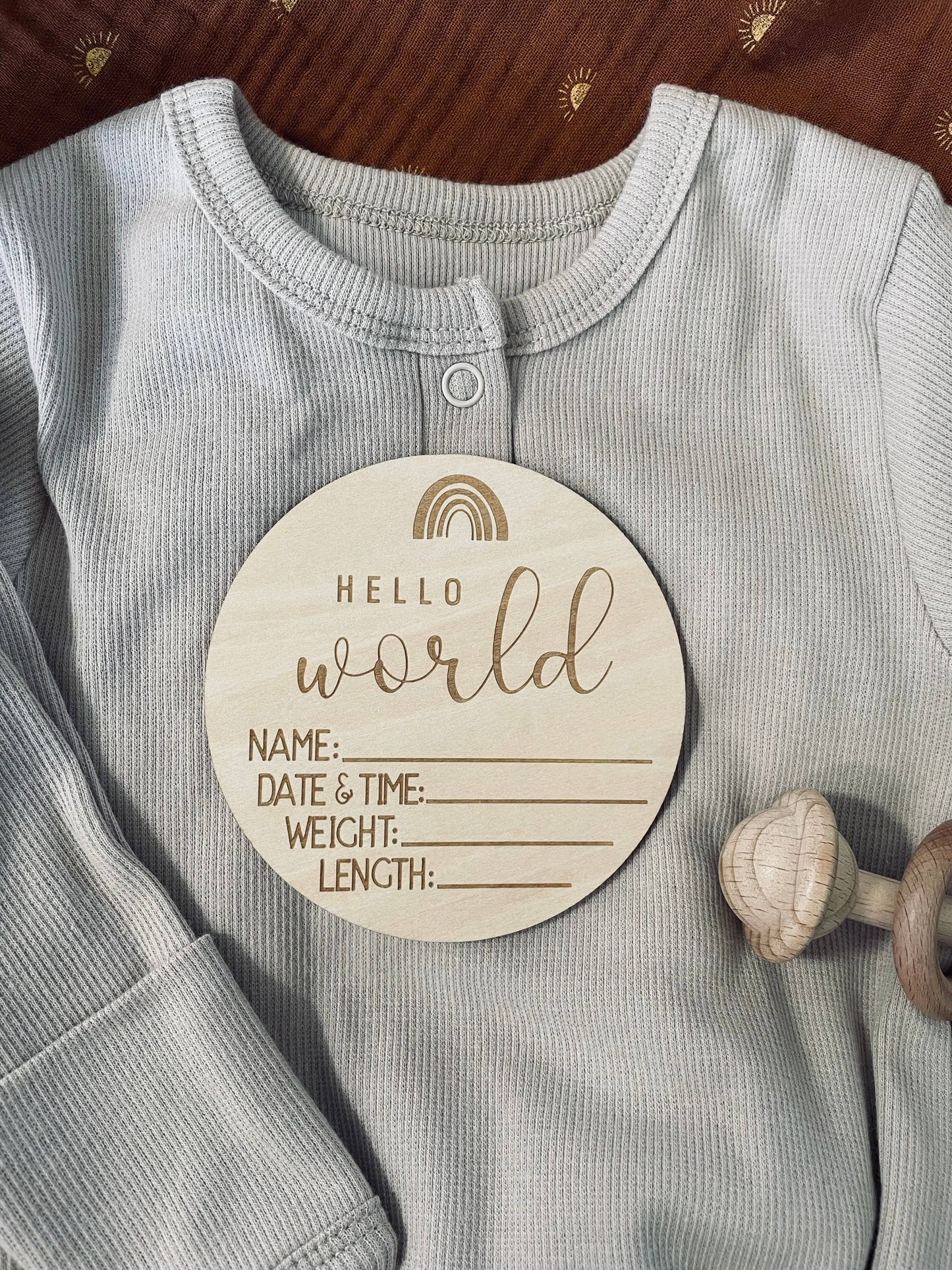 Hello World Birth Announcement Disc