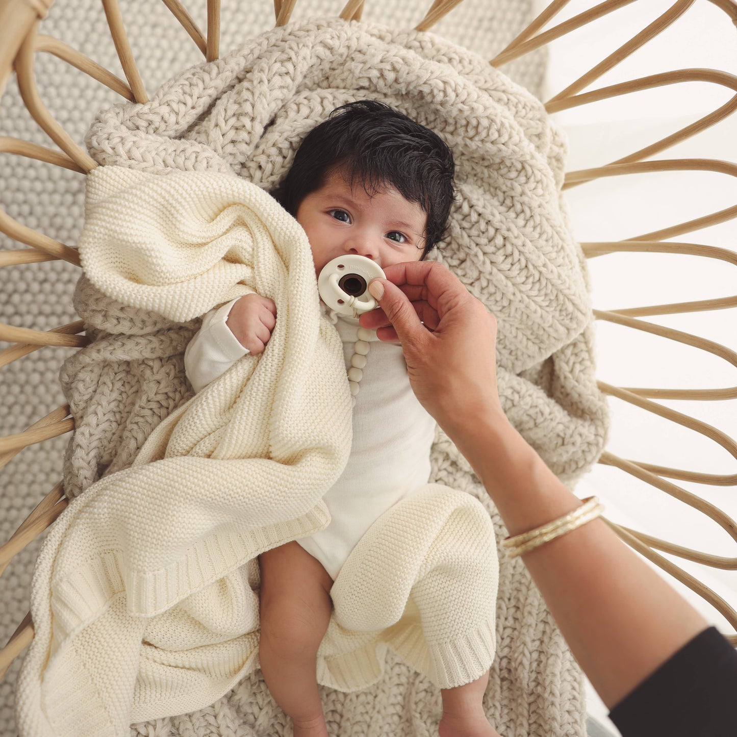 100% Organic Luxury Cotton Swaddle Receiving Baby Blanket: Mocha